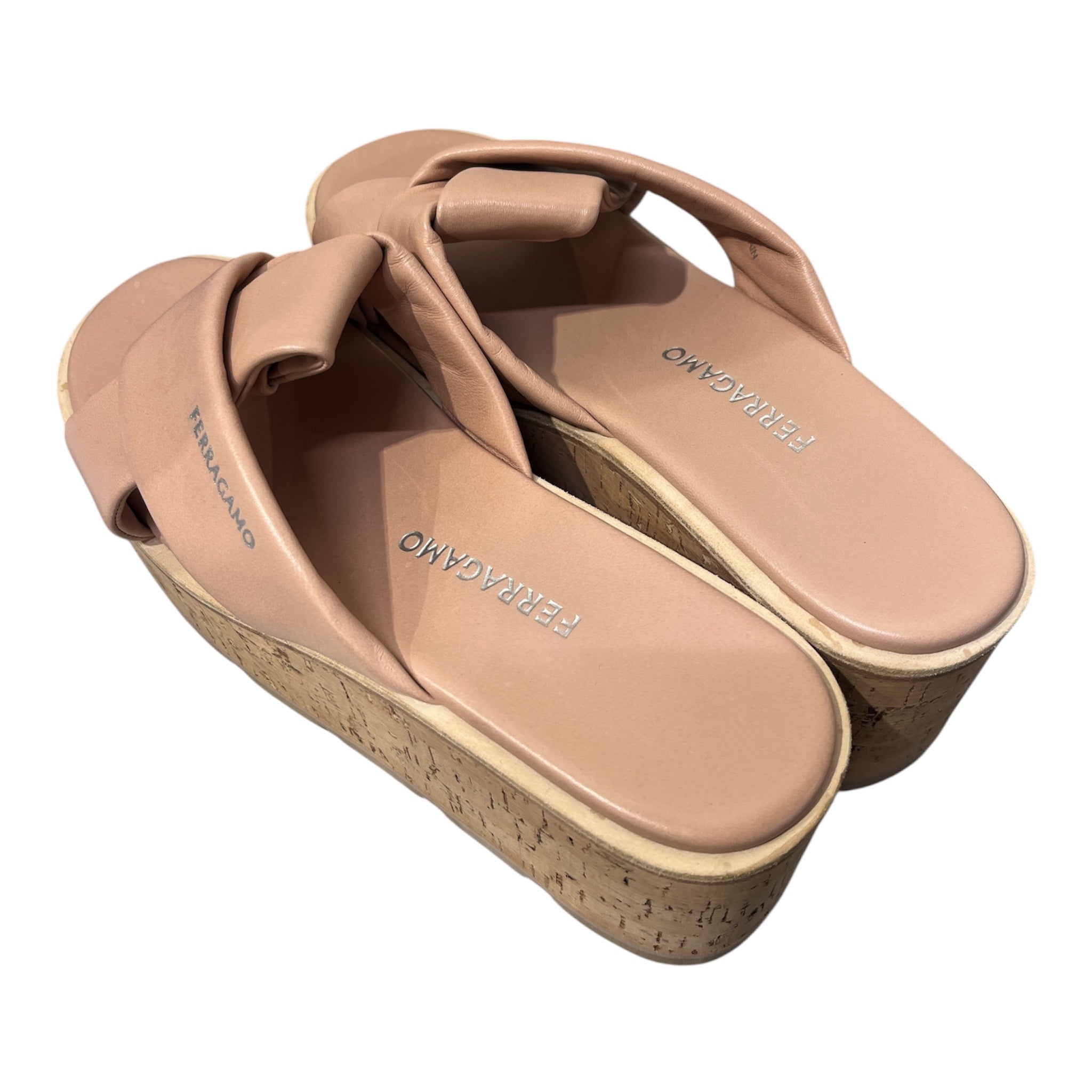 Salvatore Ferragamo/Sandals/US 10/Leather/BEG/Platform/Engracia view 2
