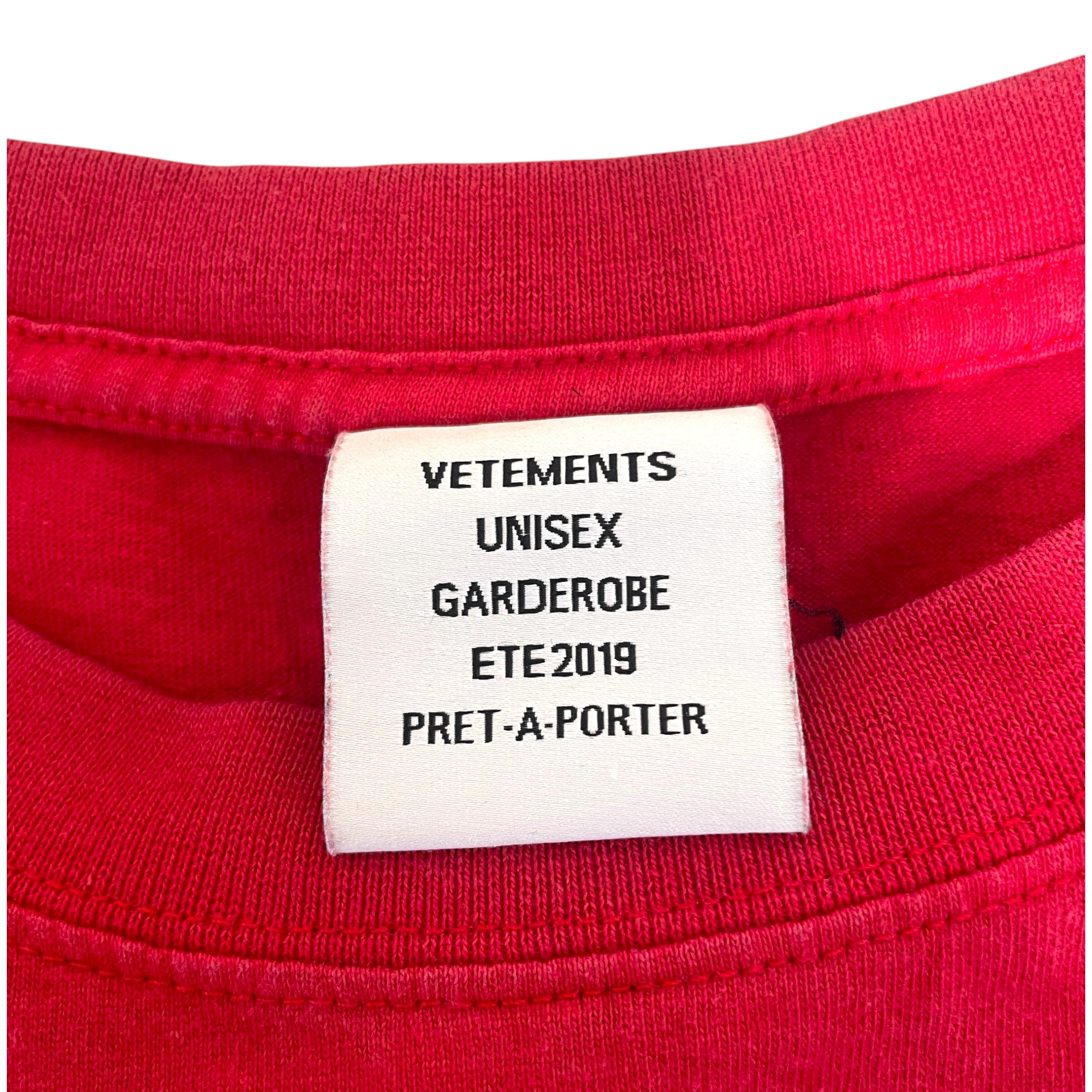 VETEMENTS/T-Shirt/L/Cotton/RED/Graphic/2019 Augmented Reality T shirt view 4
