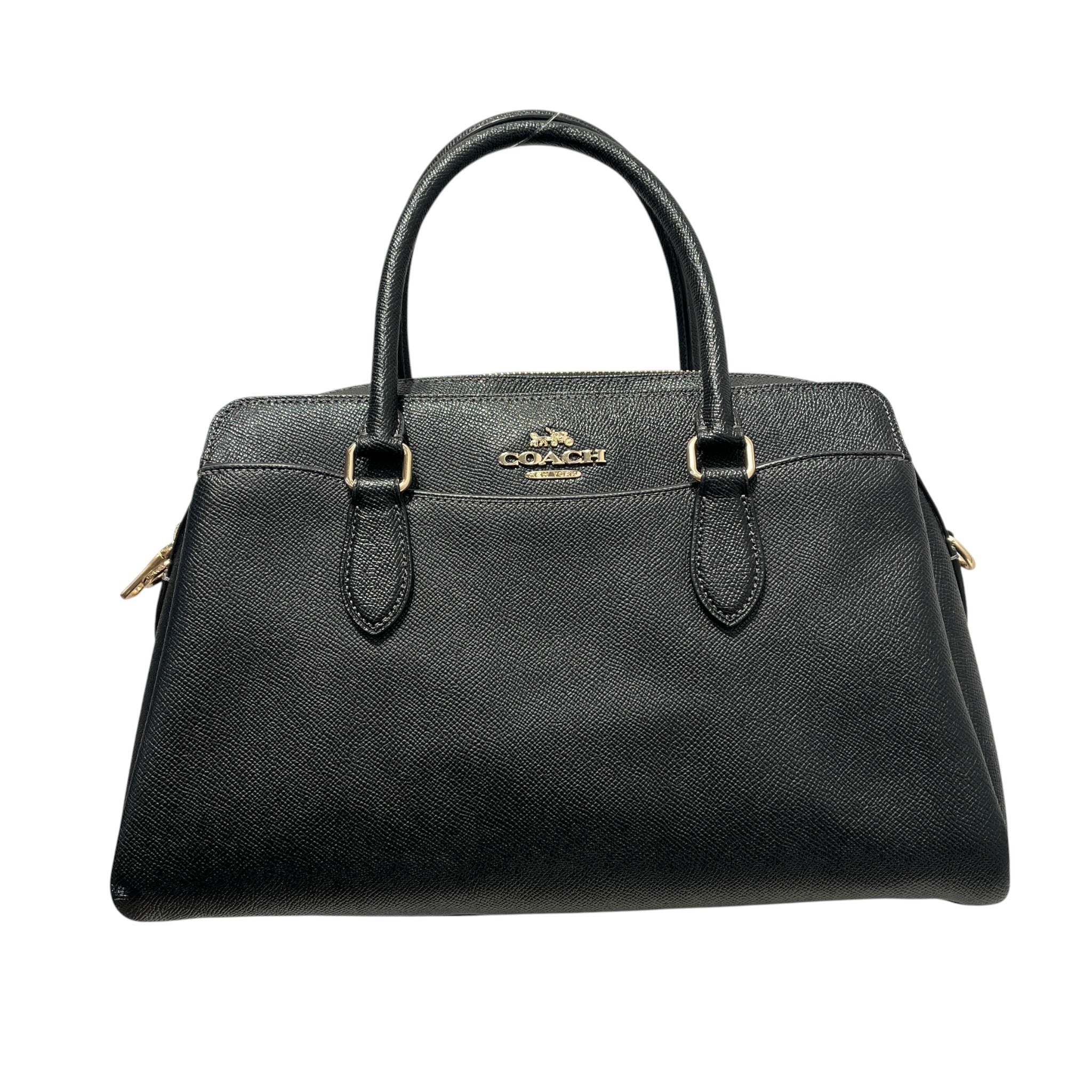 COACH/Hand Bag/Leather/BLK/DARCIE CARRYALL/PEBBLED/GOLD view 1