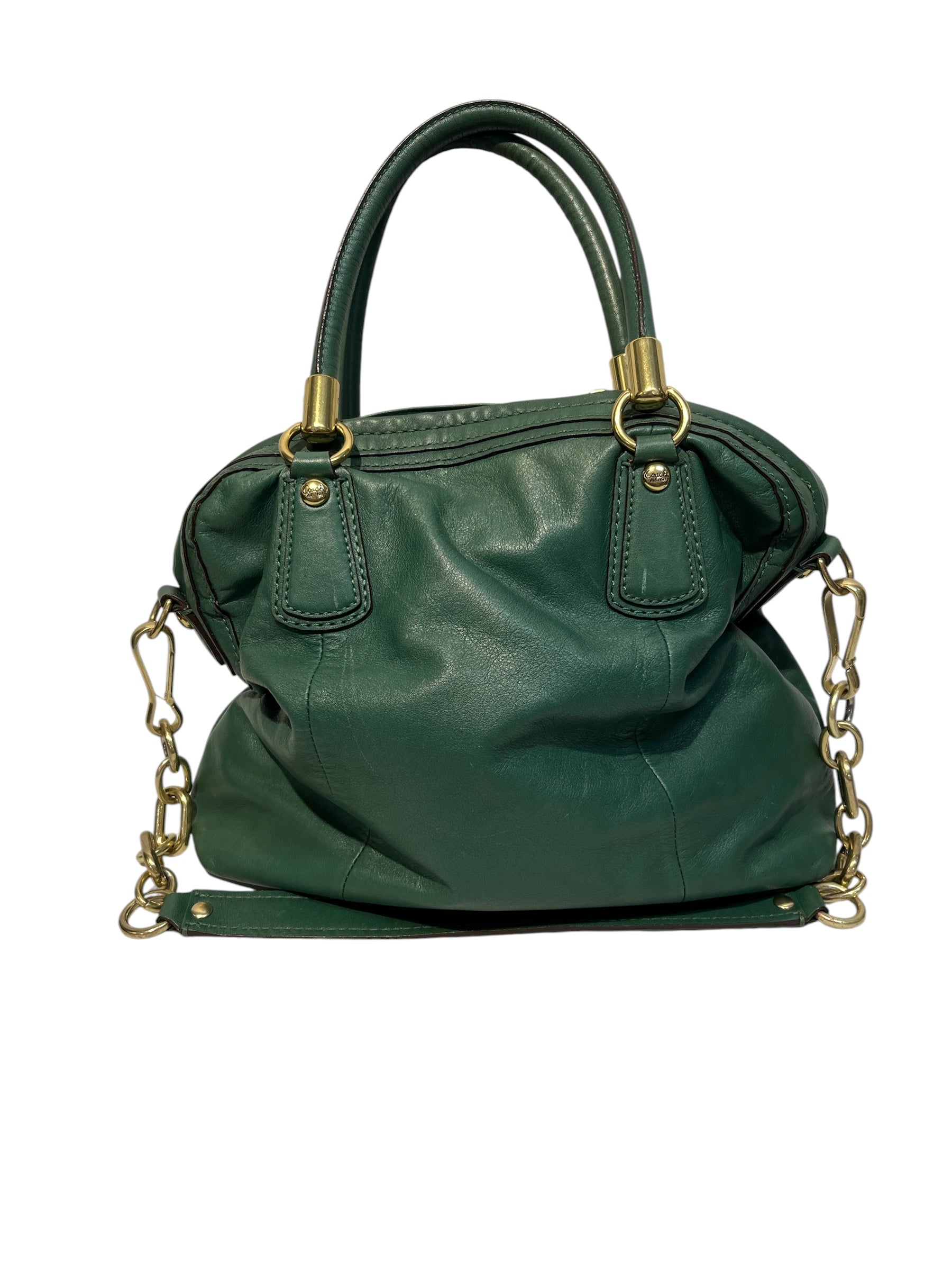 COACH/Hand Bag/Leather/GRN/kelly view 2