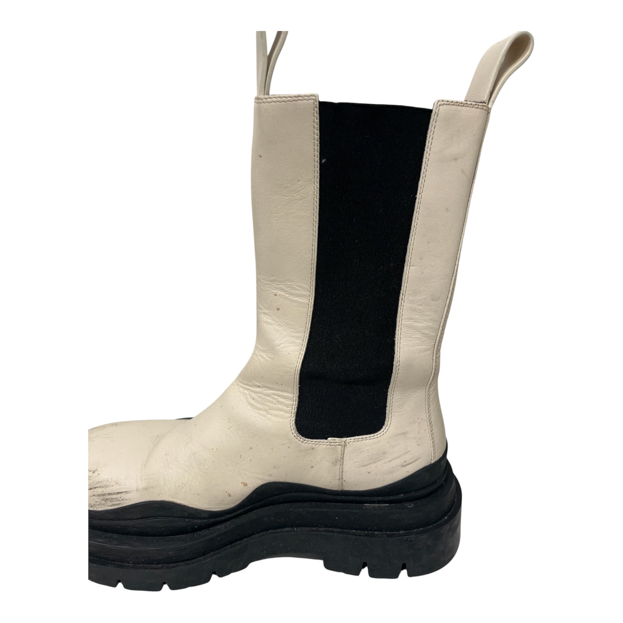 BOTTEGA VENETA/Boots/EU 38/Leather/WHT/RUBBER CHELSEA BOOT view 5