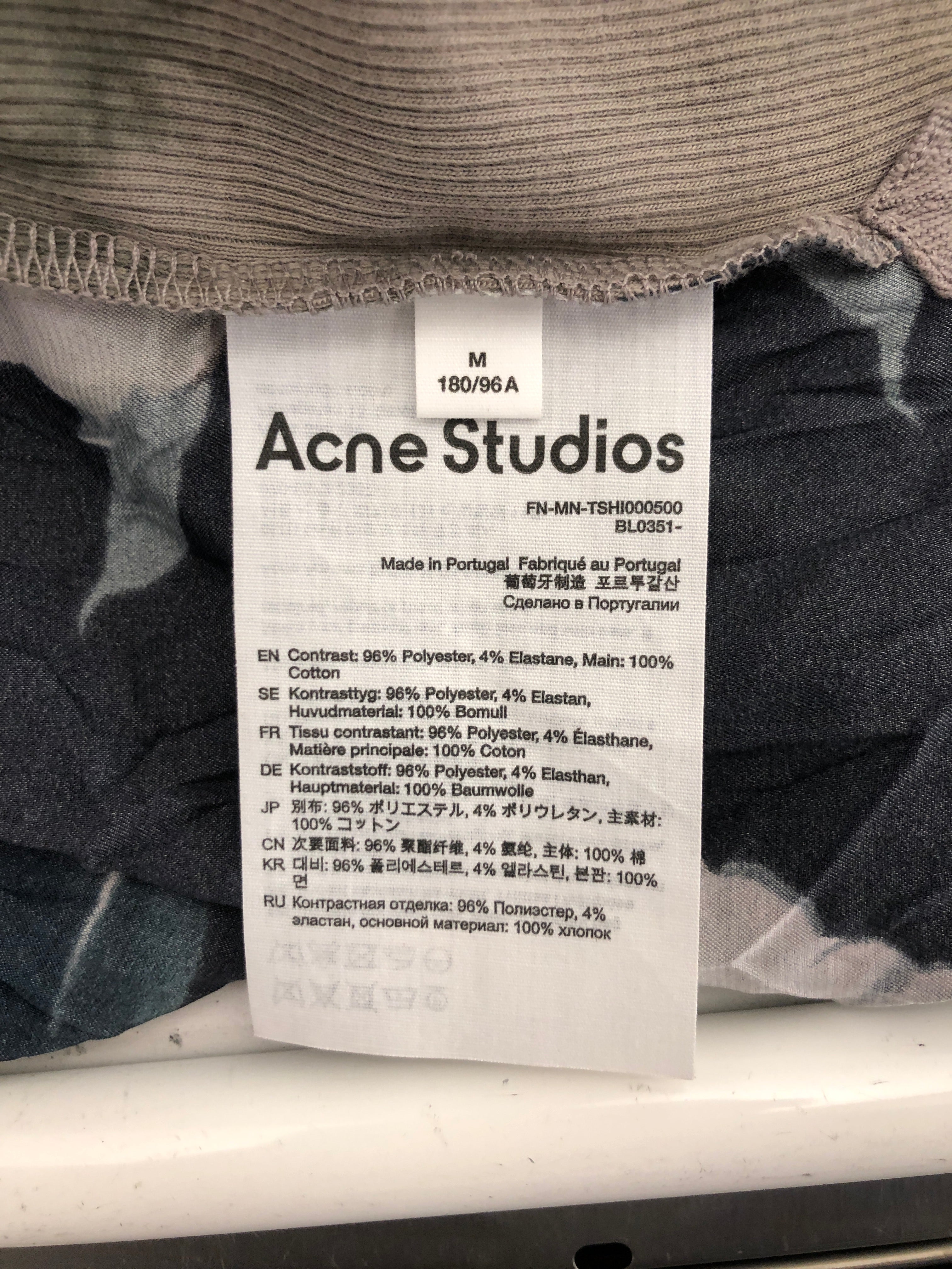 Acne Studios/LS T-Shirt/M/Cotton/NVY/MOTH HOLE view 4