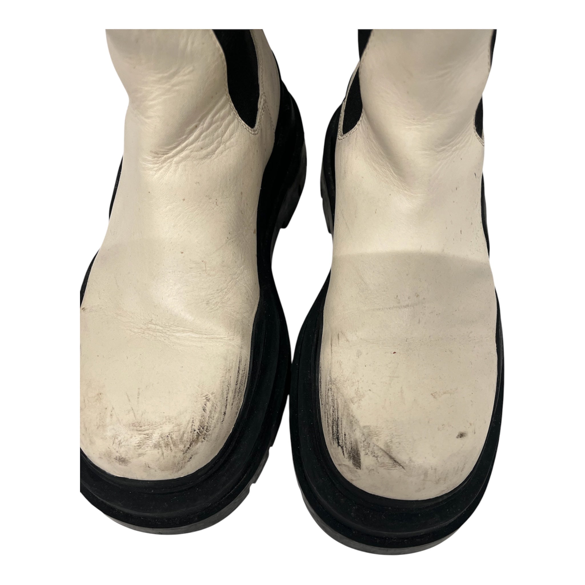 BOTTEGA VENETA/Boots/EU 38/Leather/WHT/RUBBER CHELSEA BOOT view 4