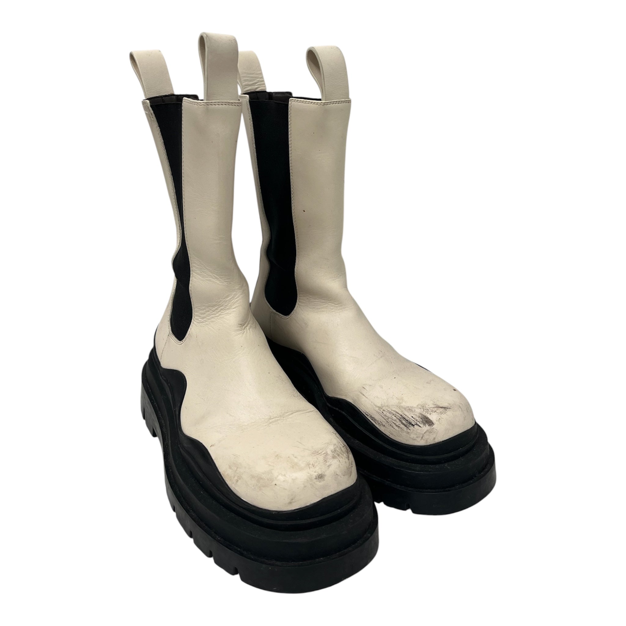 BOTTEGA VENETA/Boots/EU 38/Leather/WHT/RUBBER CHELSEA BOOT view 1