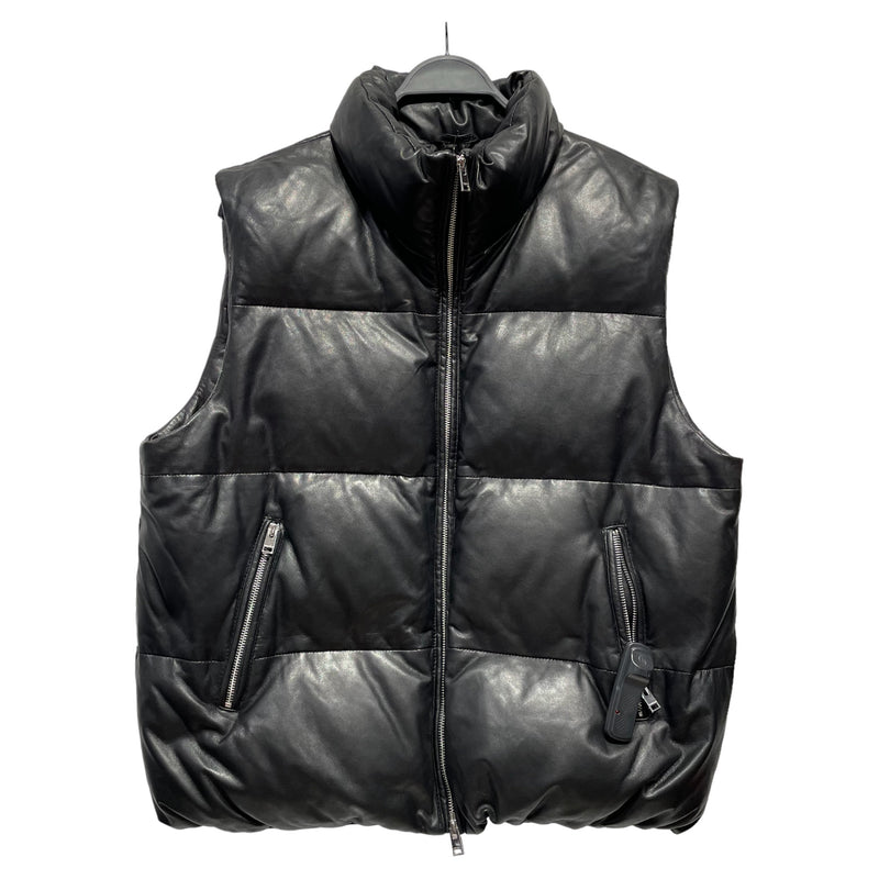 LAMARQUE//Puffer Vest/L/Plain/Leather/BLK//
