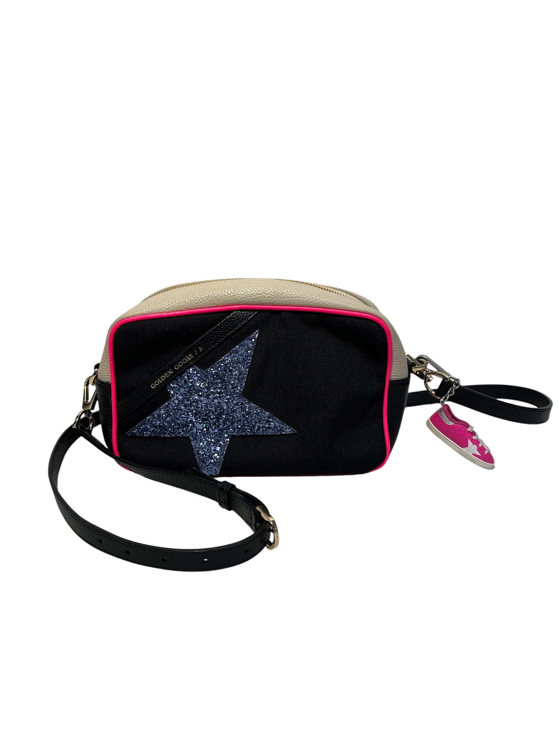 GOLDEN GOOSE/Cross Body Bag/OS/Leather/BLK/BLUE GLITTER STAR CROSSBODY view 1