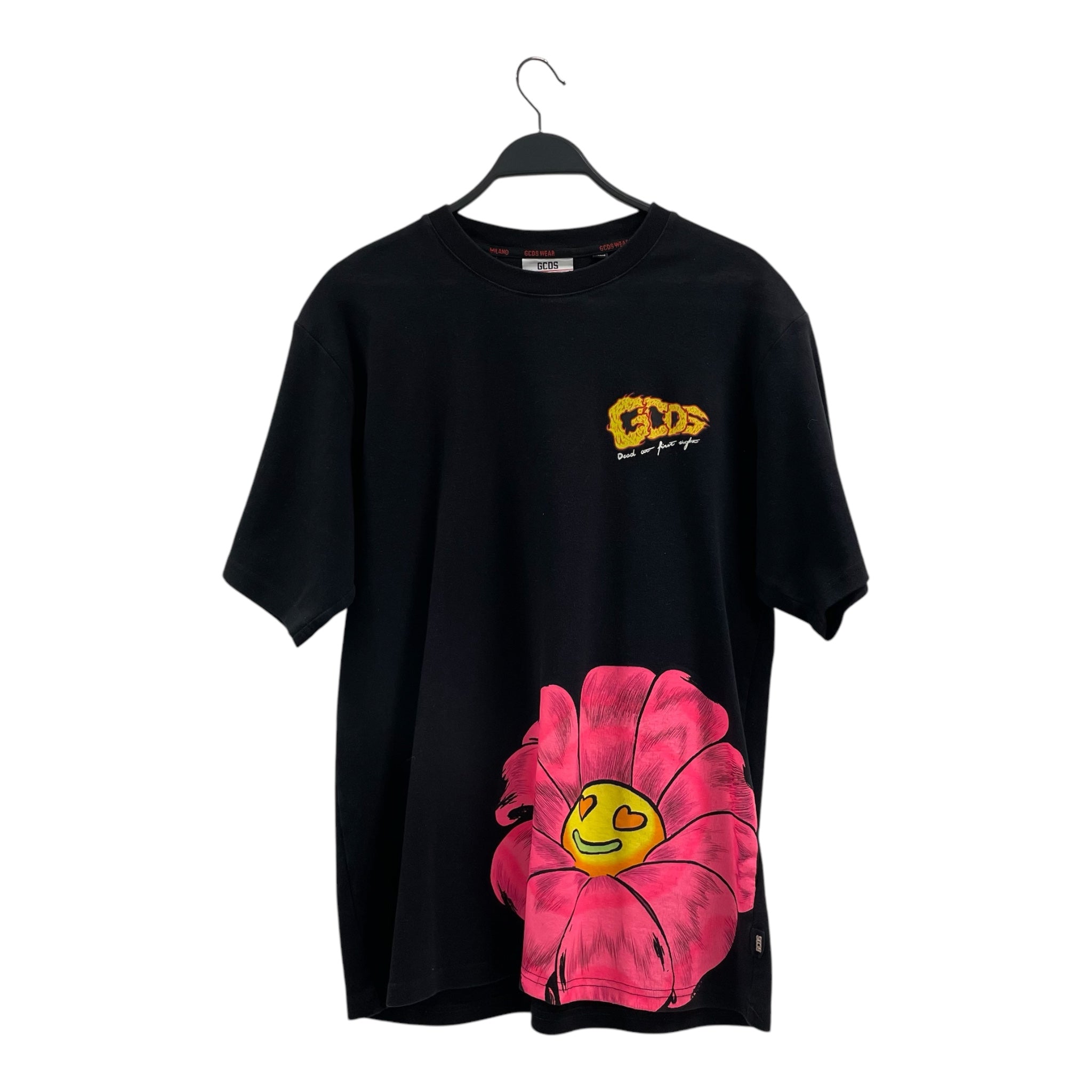 GCDS/T-Shirt/XL/Cotton/BLK/Graphic/DEAD AT FIRST SITE FLORAL view 1