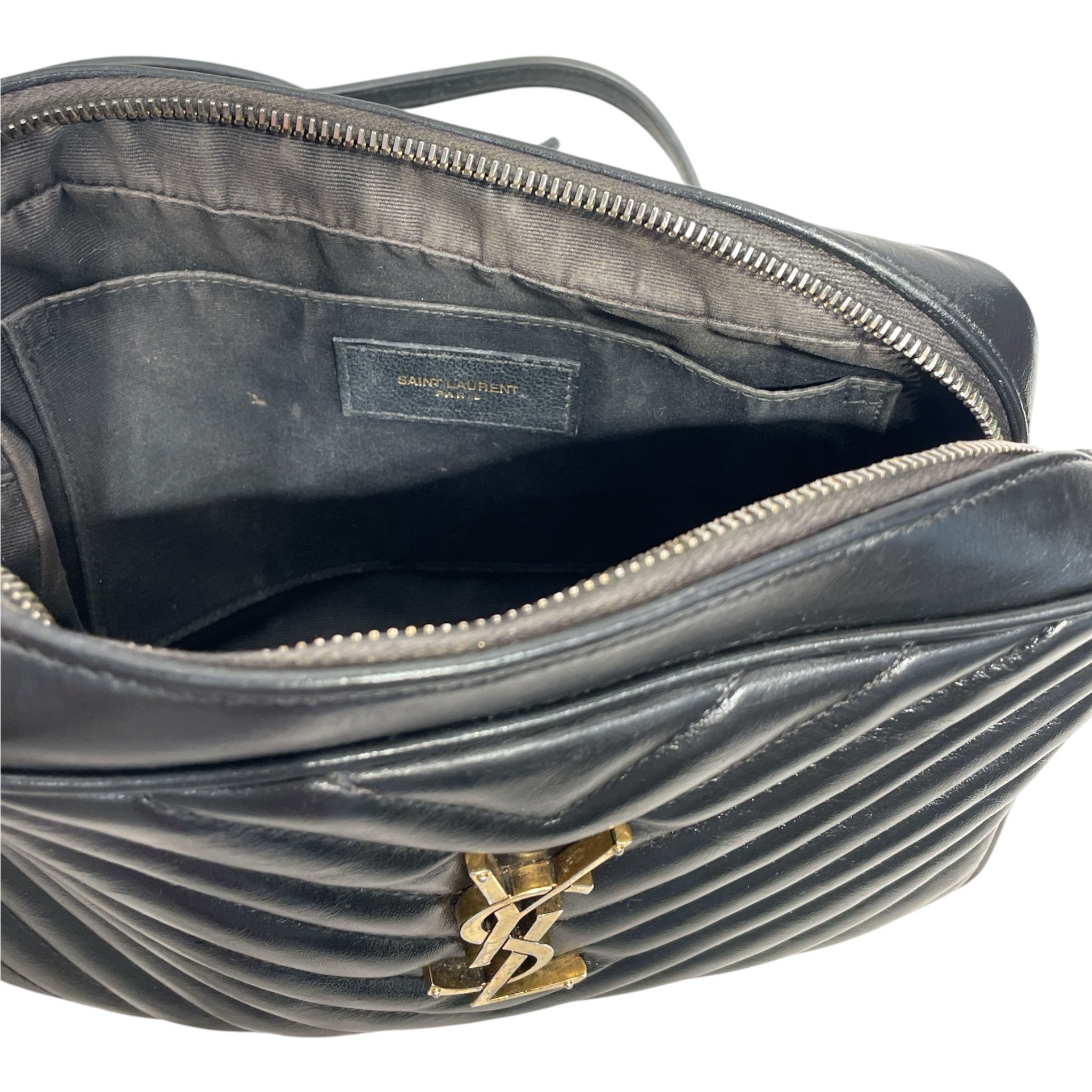 SAINT LAURENT/Cross Body Bag/Leather/BLK/CAMERA BAG WITH TASSLE view 4