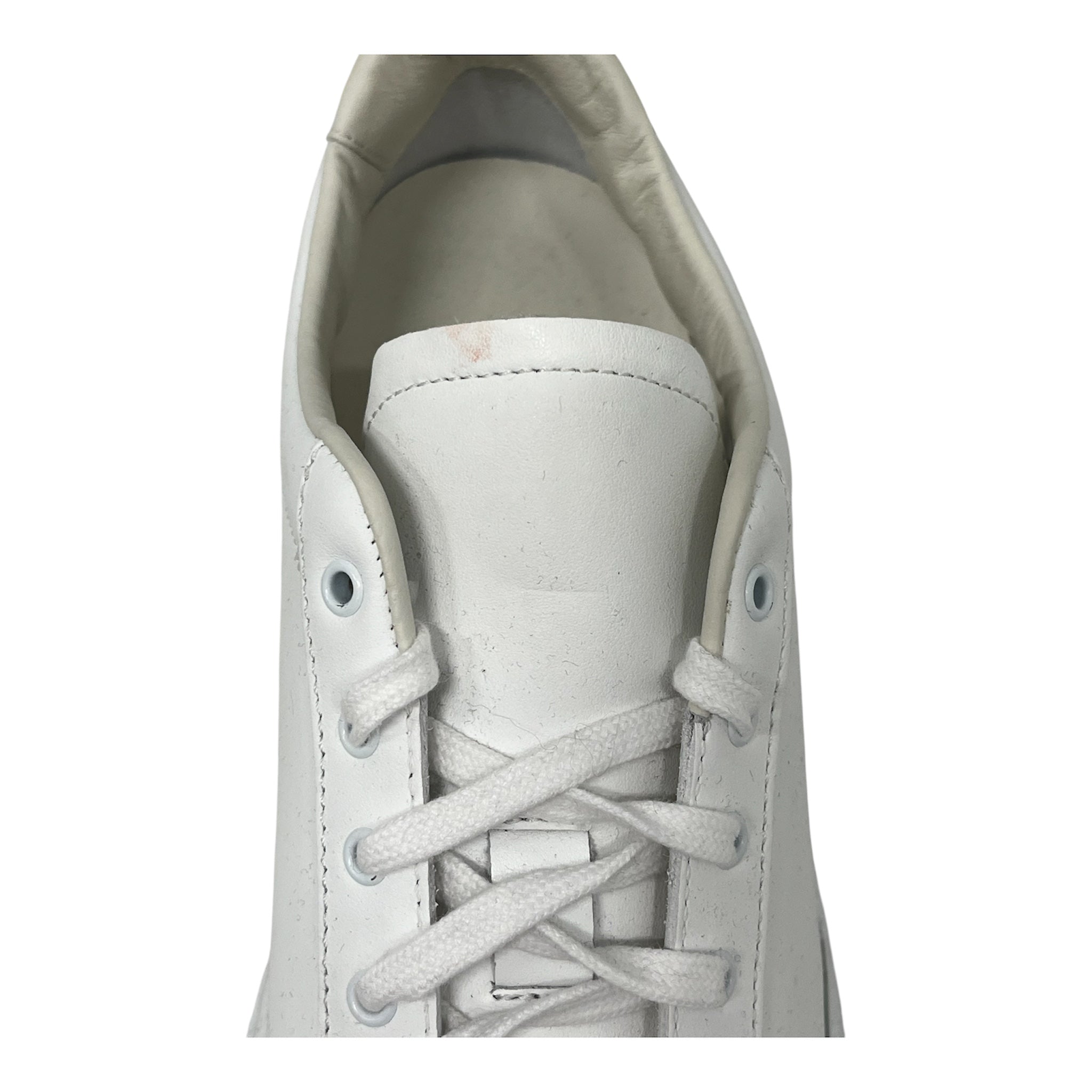 COMMON PROJECTS/Low-Sneakers/US 7.5/Leather/WHT/WHITE SNEAKER, BLACK HEEL TAB view 4
