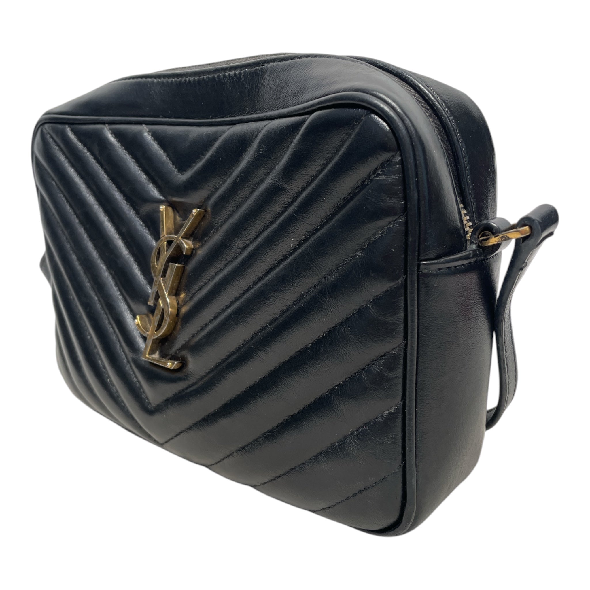 SAINT LAURENT/Cross Body Bag/Leather/BLK/CAMERA BAG WITH TASSLE view 6
