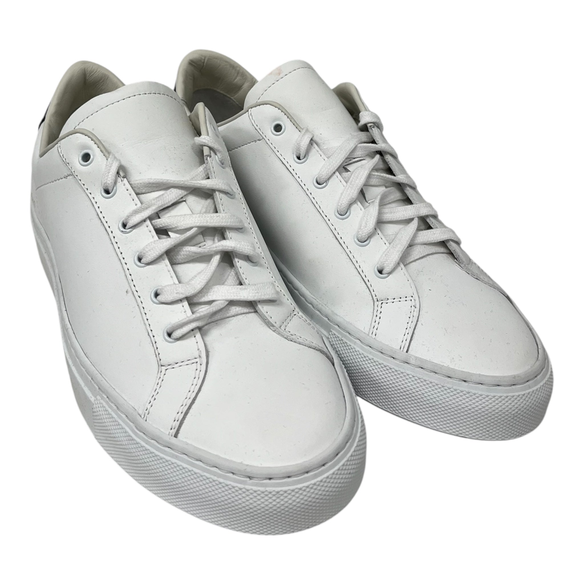 COMMON PROJECTS/Low-Sneakers/US 7.5/Leather/WHT/WHITE SNEAKER, BLACK HEEL TAB view 1