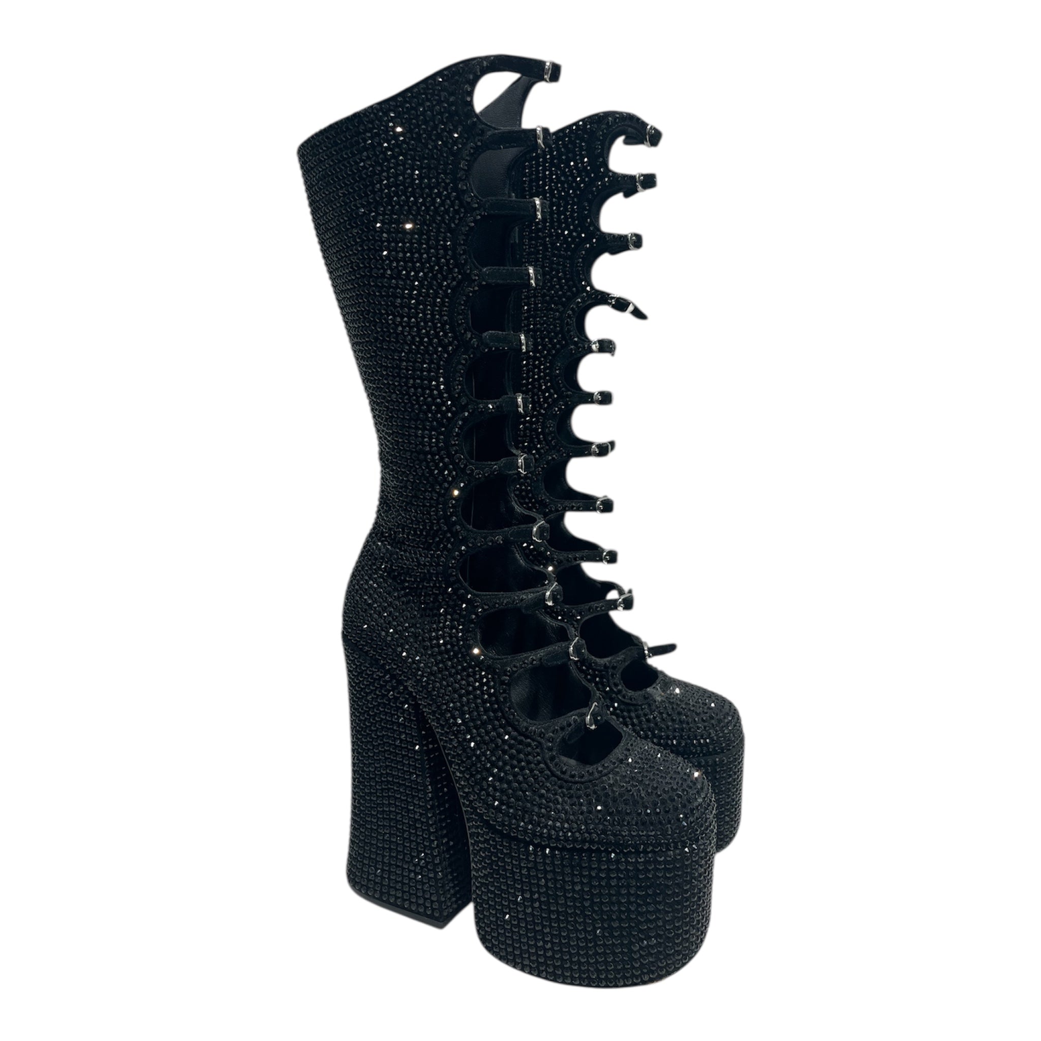 MARC JACOBS/Long Boots/EU 36/Glitter/BLK/bedazzled kiki boots view 1