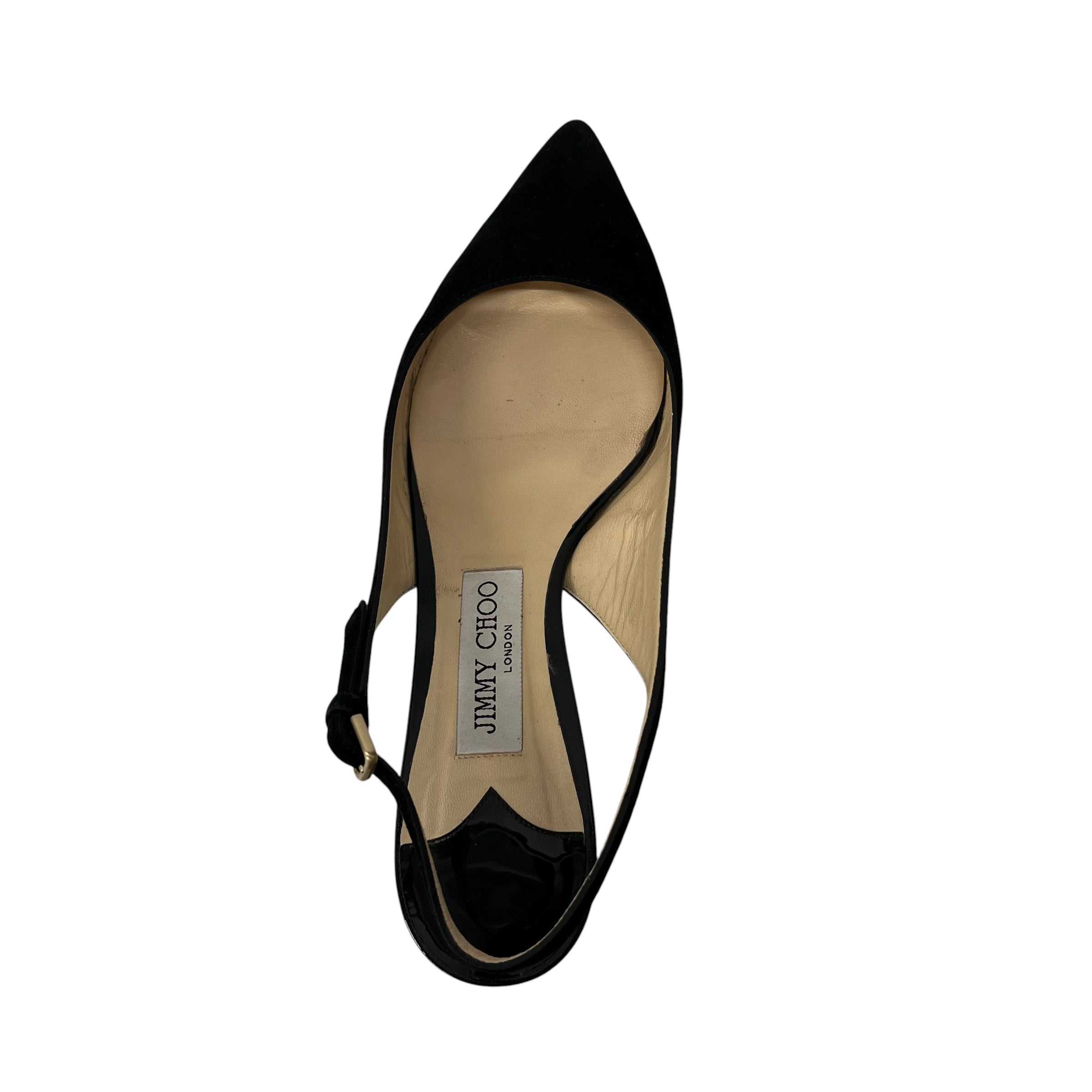 JIMMY CHOO/Heels/US 6.5/Suede/BLK/SLINGBACK view 3