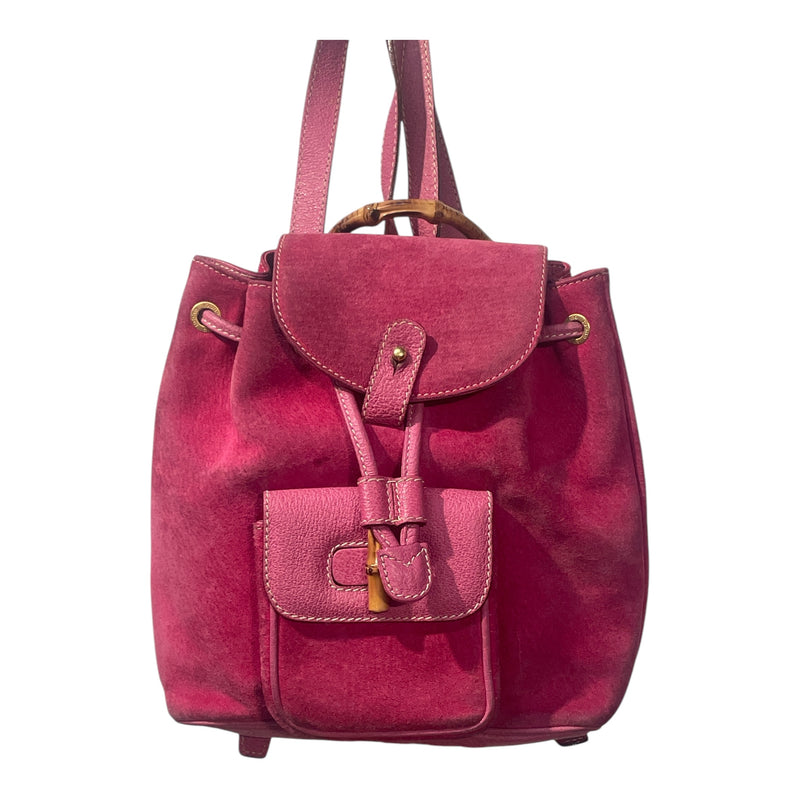 GUCCI/Backpack/Suede/PNK/BAMBOO BACKPACK