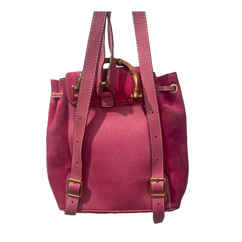 GUCCI/Backpack/Suede/PNK/BAMBOO BACKPACK