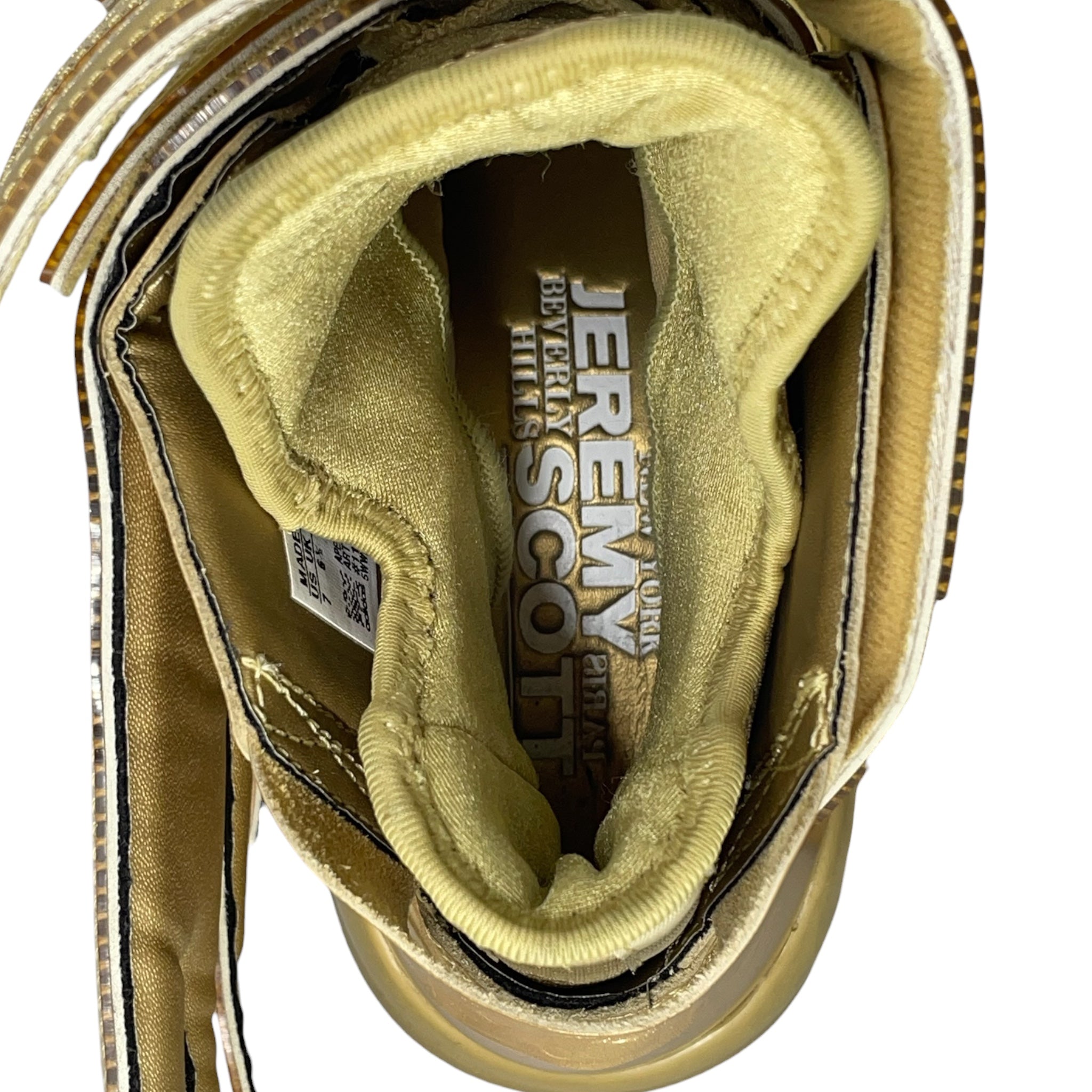 adidas/JEREMY SCOTT/Hi-Sneakers/US 7/Leather/GLD/WINGS 3.0 GOLD view 3
