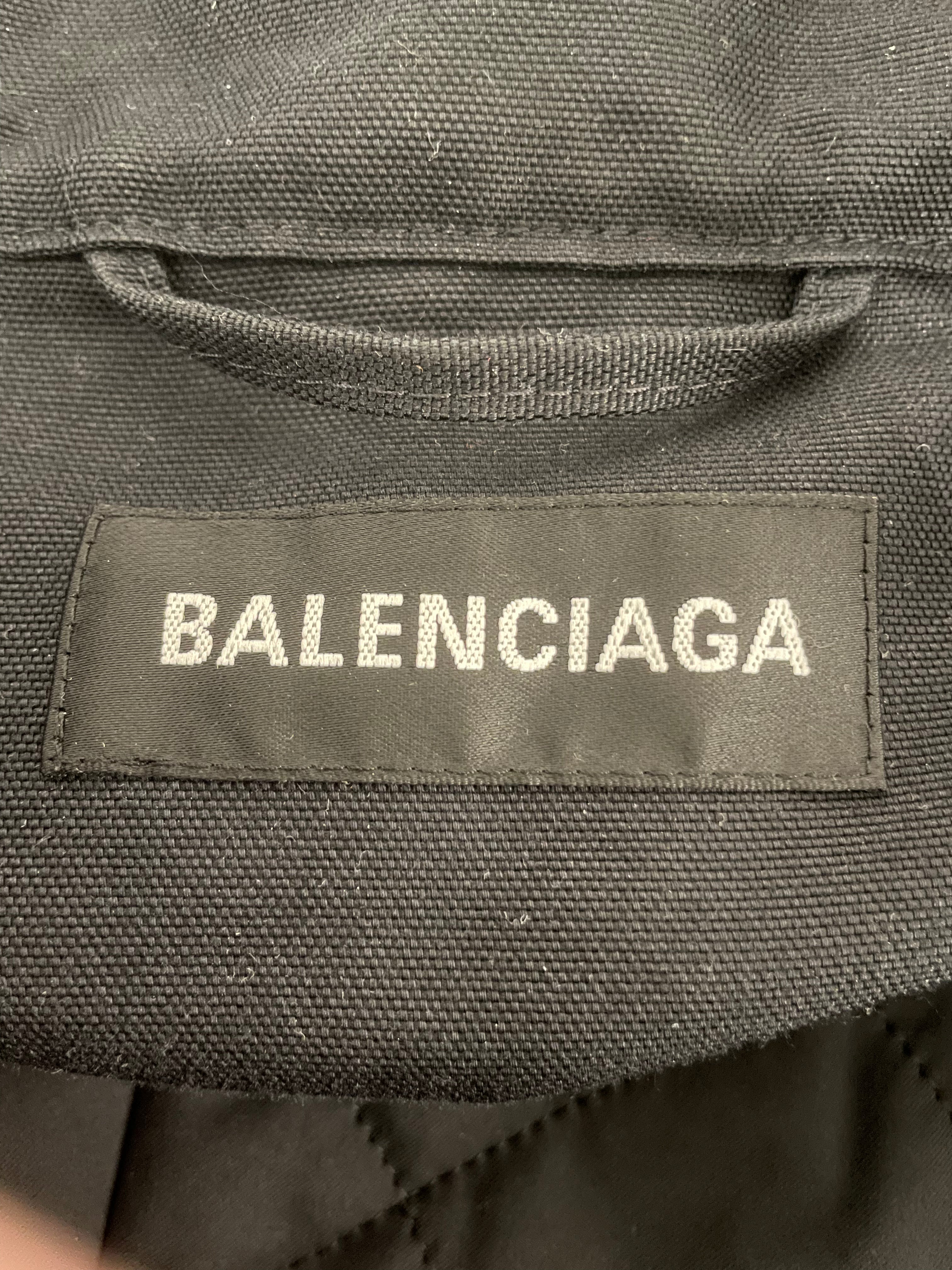 BALENCIAGA/Trench Coat/46/Polyester/BLK/ICOGNITO SWING COAT view 3