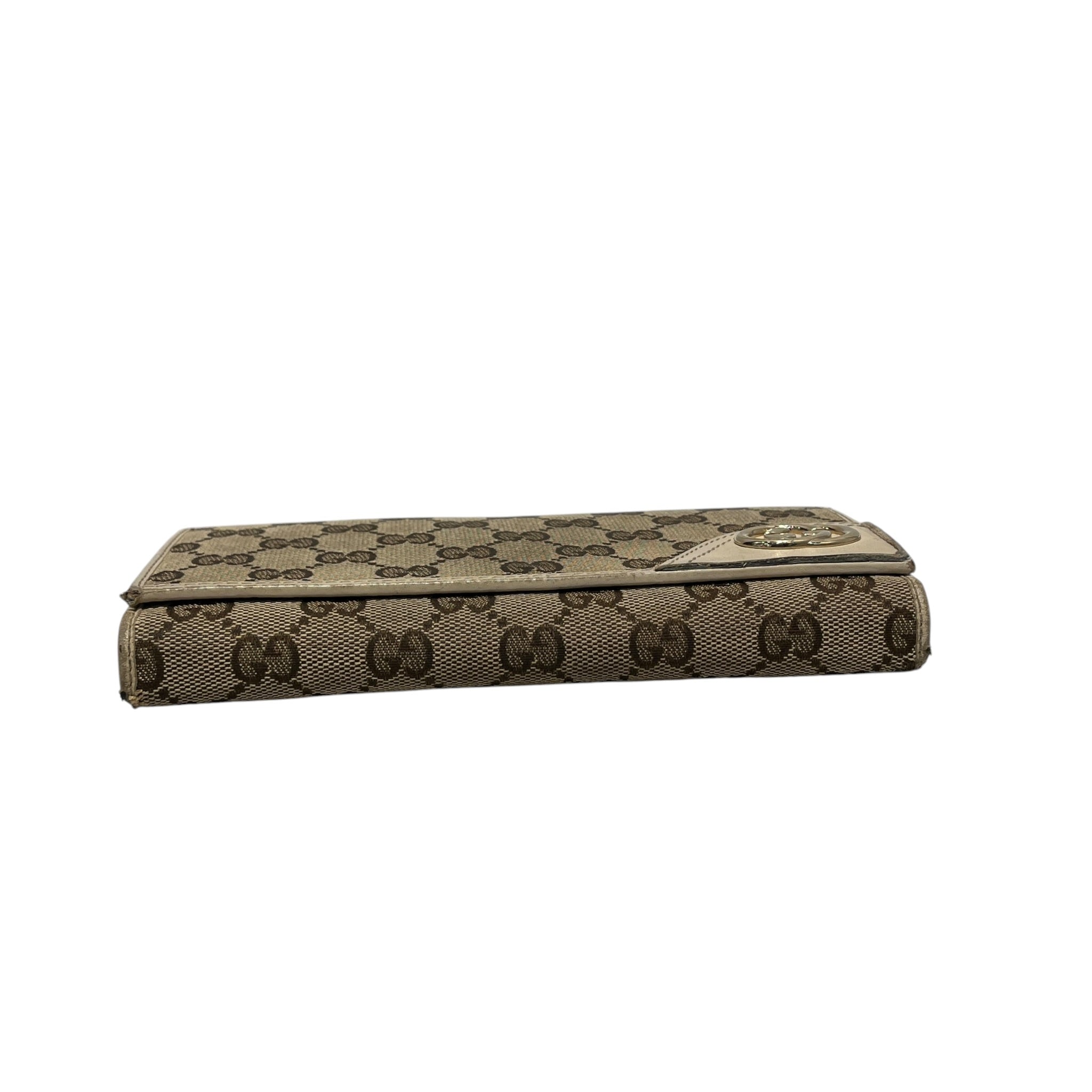 GUCCI/Long Wallet/Monogram/Cotton/BEG/L's/britt - white corner w GG view 3