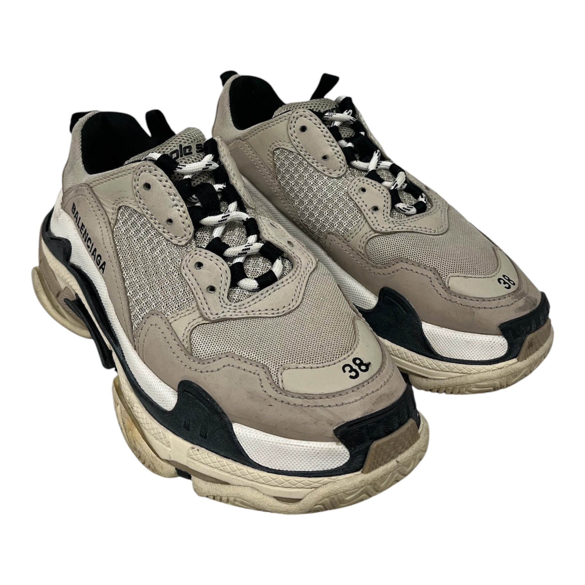 BALENCIAGA/Low-Sneakers/EU 38/Cotton/BEG/Chunky Heel/TRIPLE S TRAINER view 1