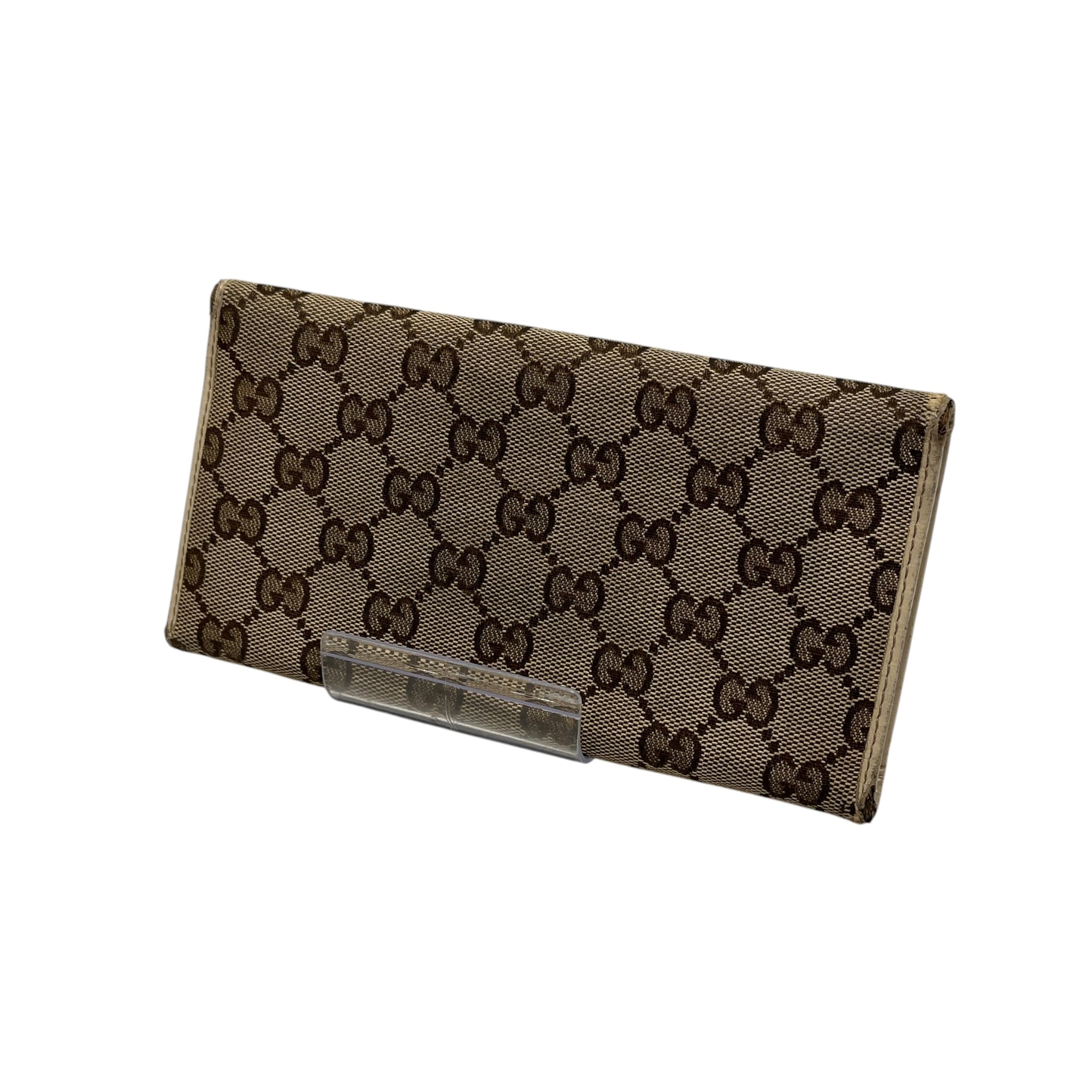 GUCCI/Long Wallet/Monogram/Cotton/BEG/L's/britt - white corner w GG view 2