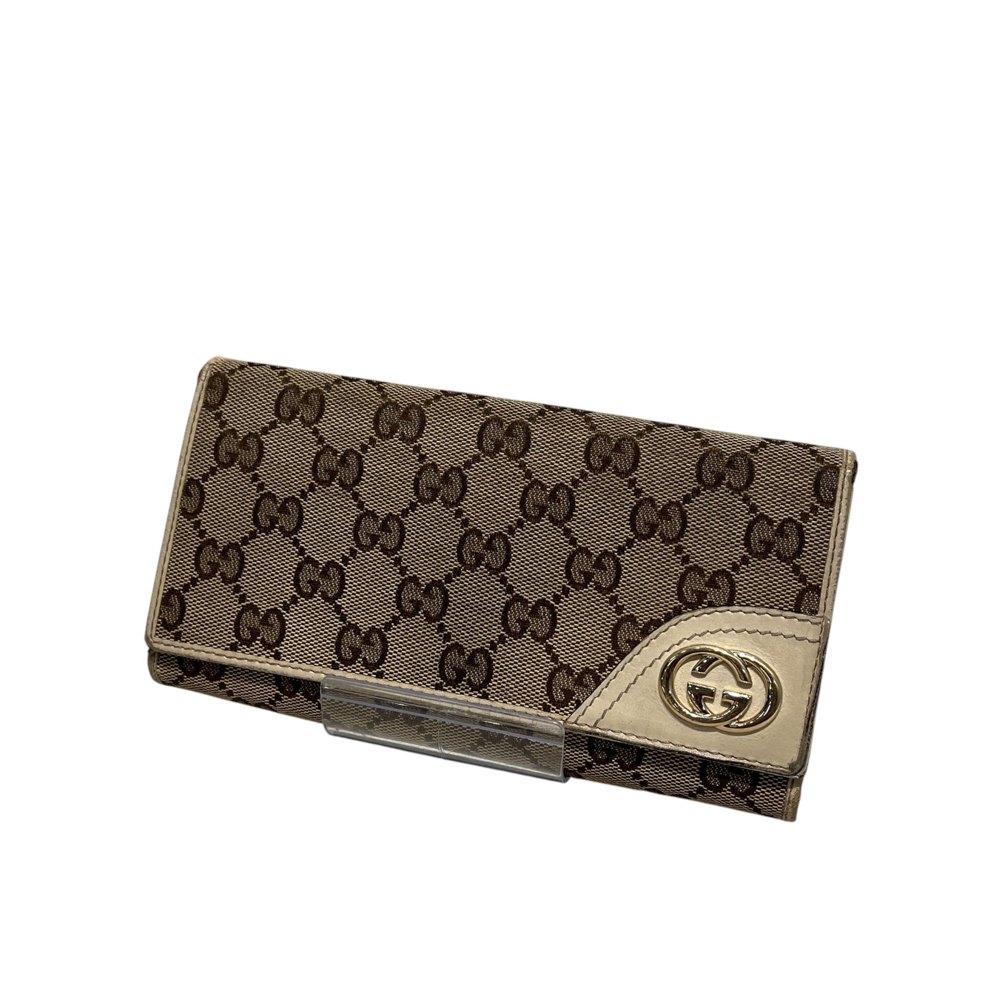 GUCCI/Long Wallet/Monogram/Cotton/BEG/L's/britt - white corner w GG view 1
