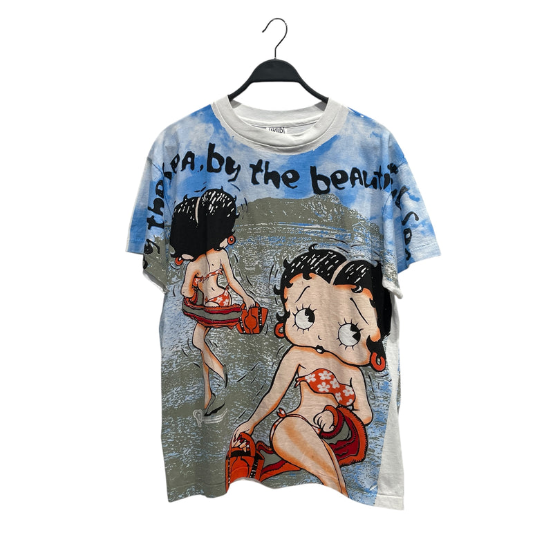 Vintage/T-Shirt/XL/Cotton/WHT/betty front back beach