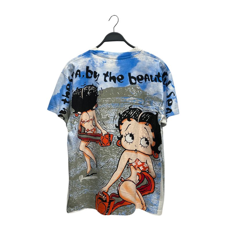 Vintage/T-Shirt/XL/Cotton/WHT/betty front back beach