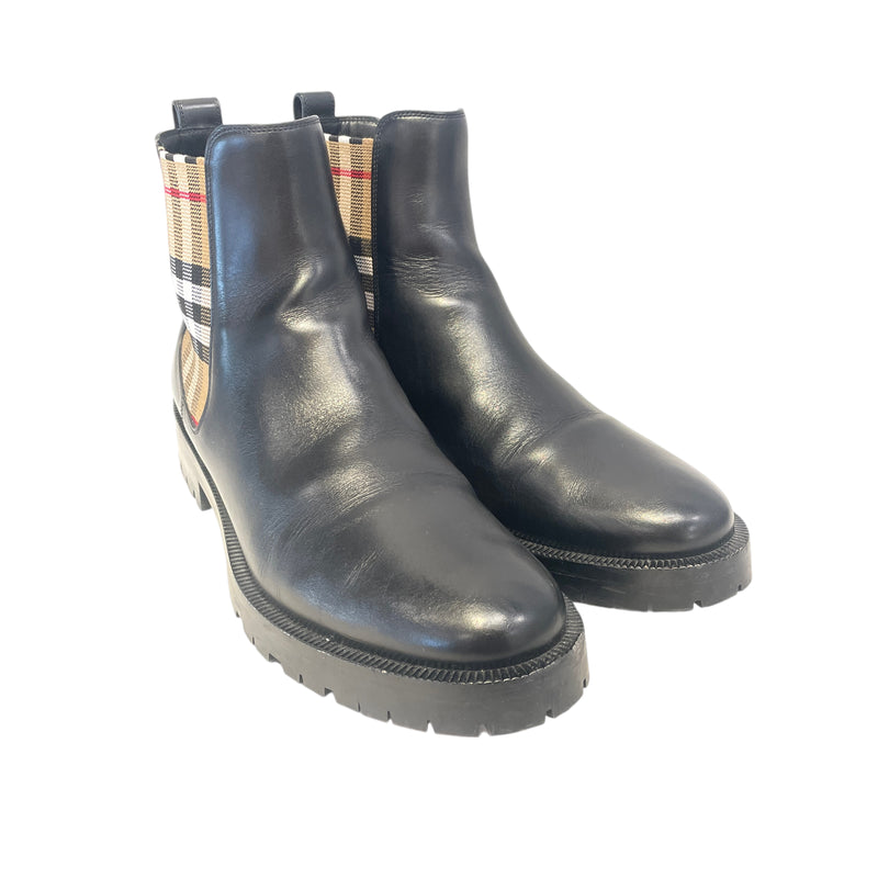 BURBERRY/Chelsea Boots/US 8/Leather/BLK/
