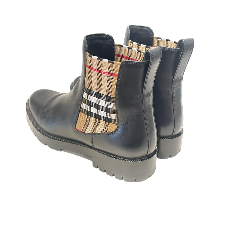 BURBERRY/Chelsea Boots/US 8/Leather/BLK/