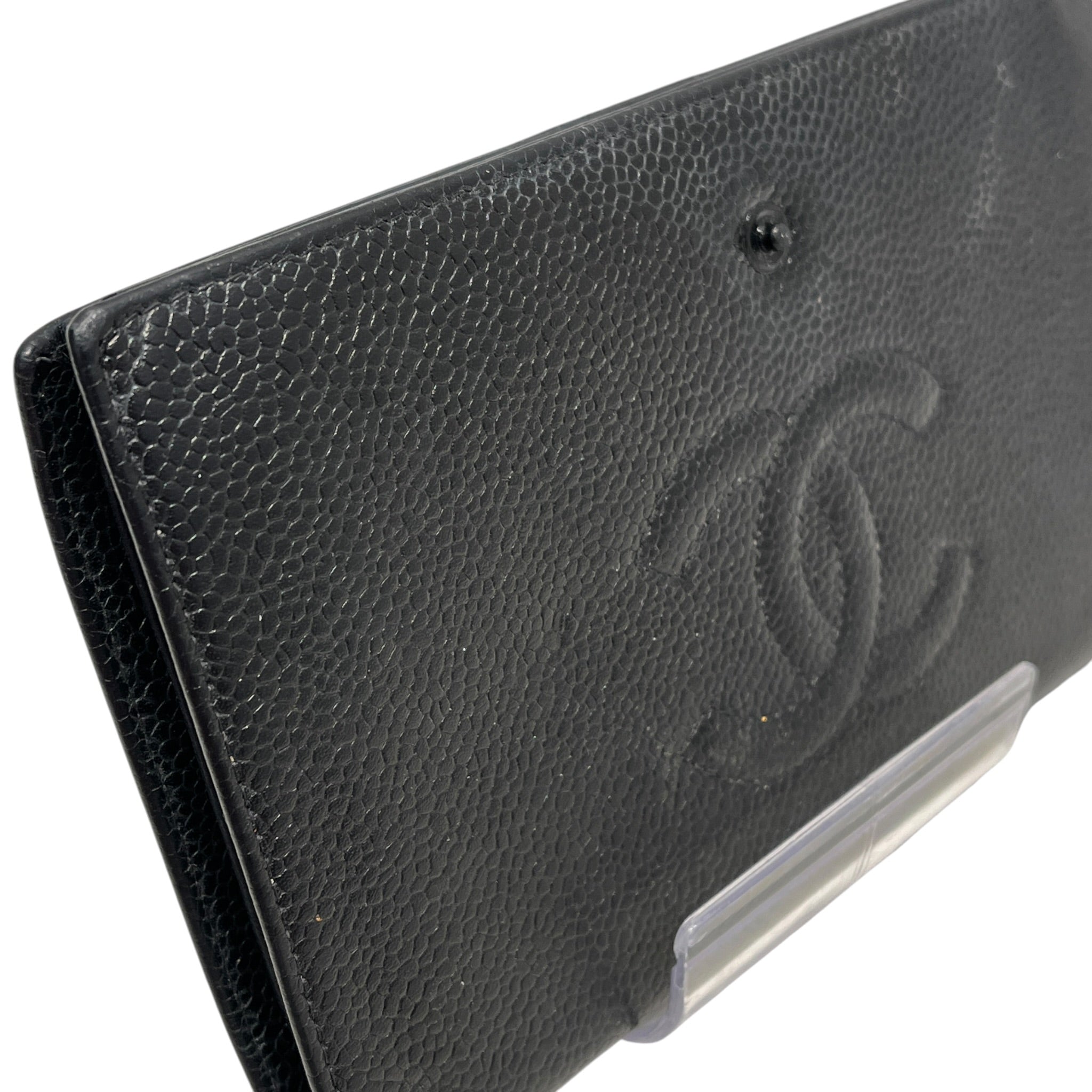 CHANEL/Long Wallet/Leather/BLK/L's/classic caviar - missing clasp view 6