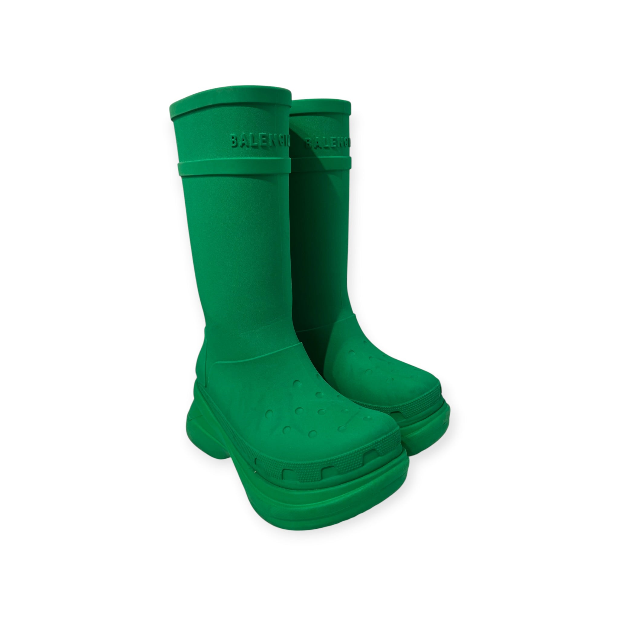 BALENCIAGA/Boots/EU 40/GRN/tall croc boots platform view 5