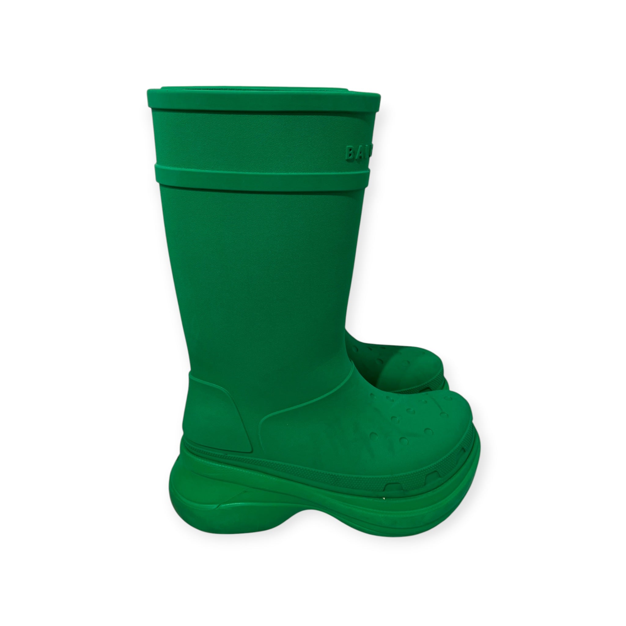 BALENCIAGA/Boots/EU 40/GRN/tall croc boots platform view 4
