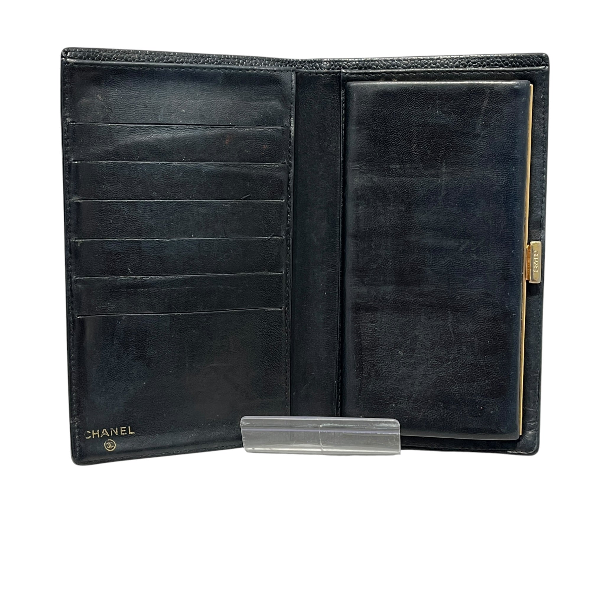 CHANEL/Long Wallet/Leather/BLK/L's/classic caviar - missing clasp view 4