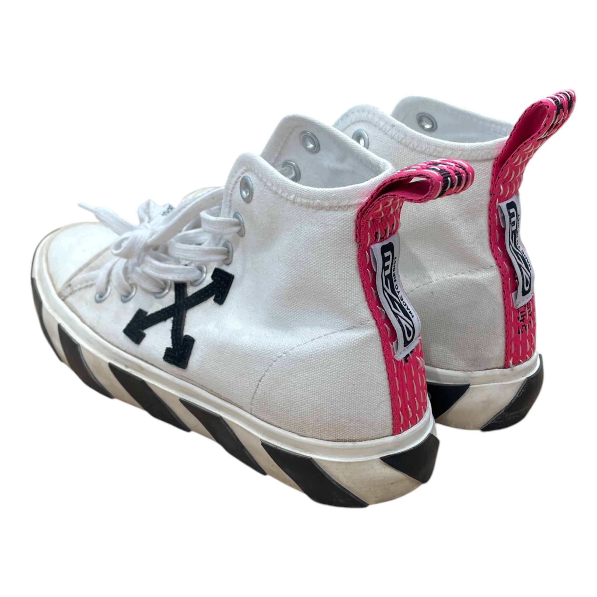OFF-WHITE/Hi-Sneakers/EU 41/Cotton/WHT/High tops with pink detail view 2