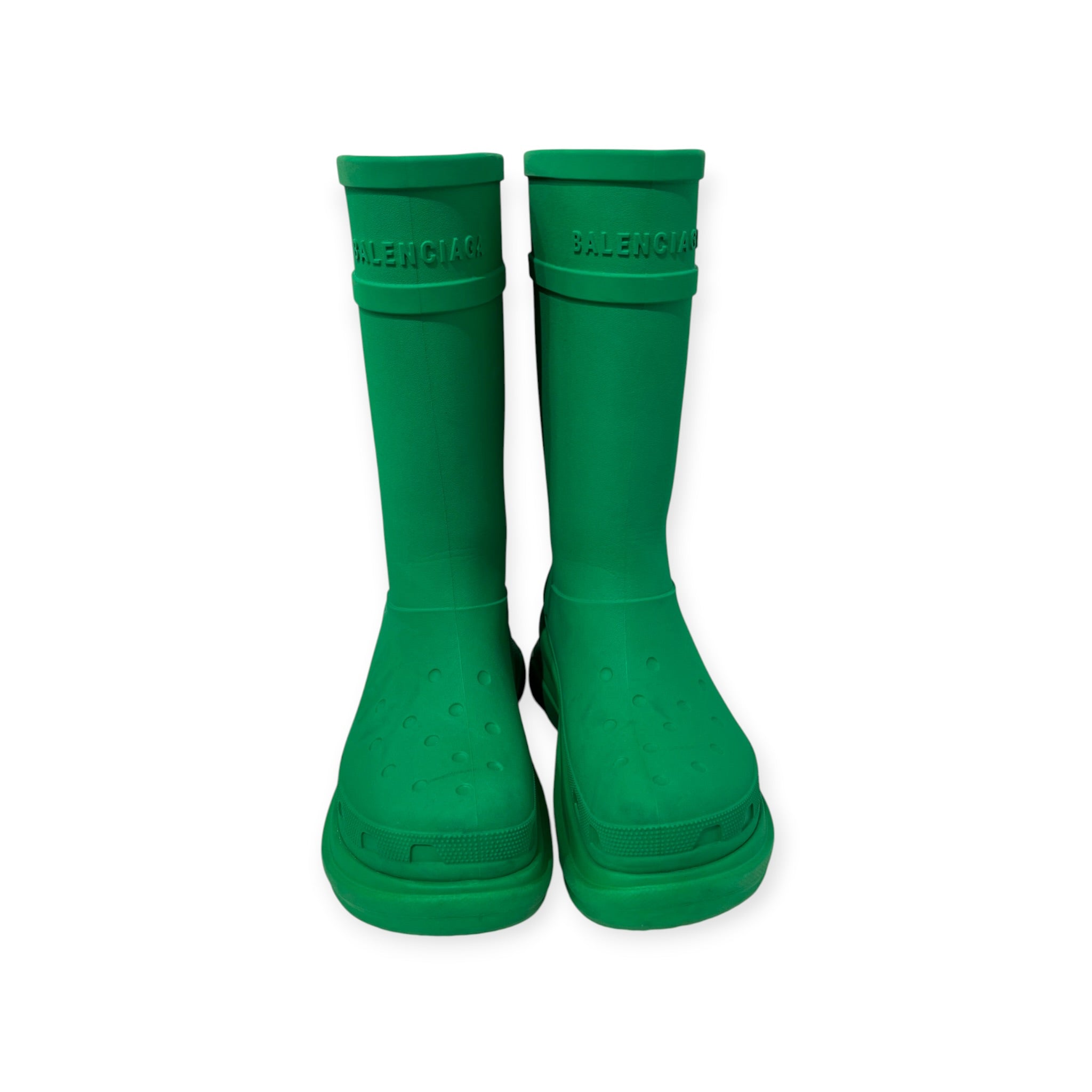BALENCIAGA/Boots/EU 40/GRN/tall croc boots platform view 6