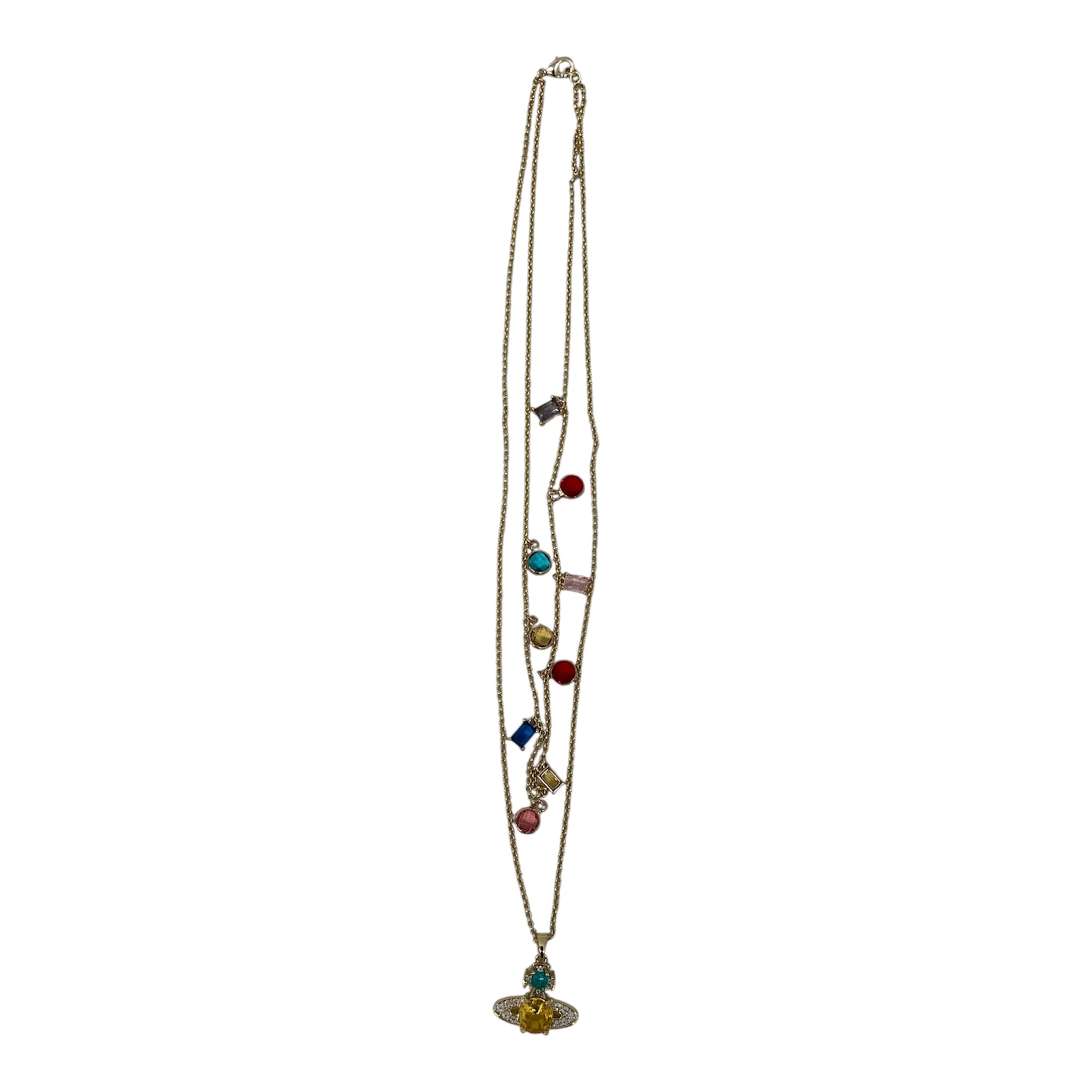Vivienne Westwood/Necklace/GLD/2 LAYER W MULTI COLOR STONES view 1