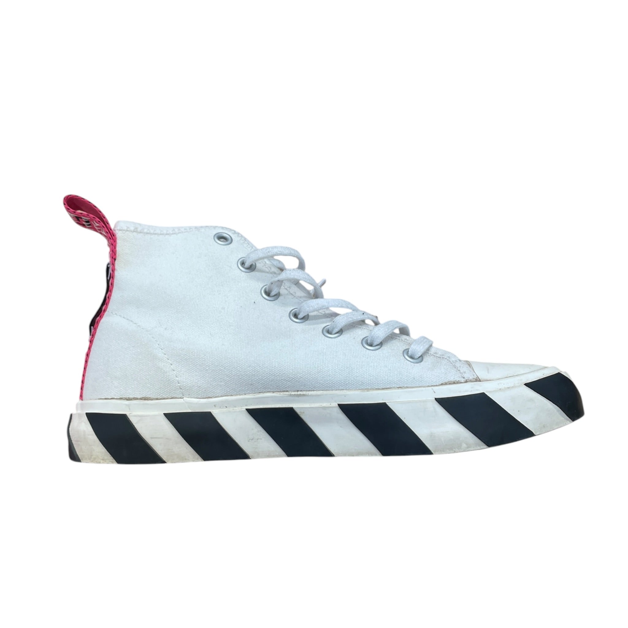OFF-WHITE/Hi-Sneakers/EU 41/Cotton/WHT/High tops with pink detail view 6