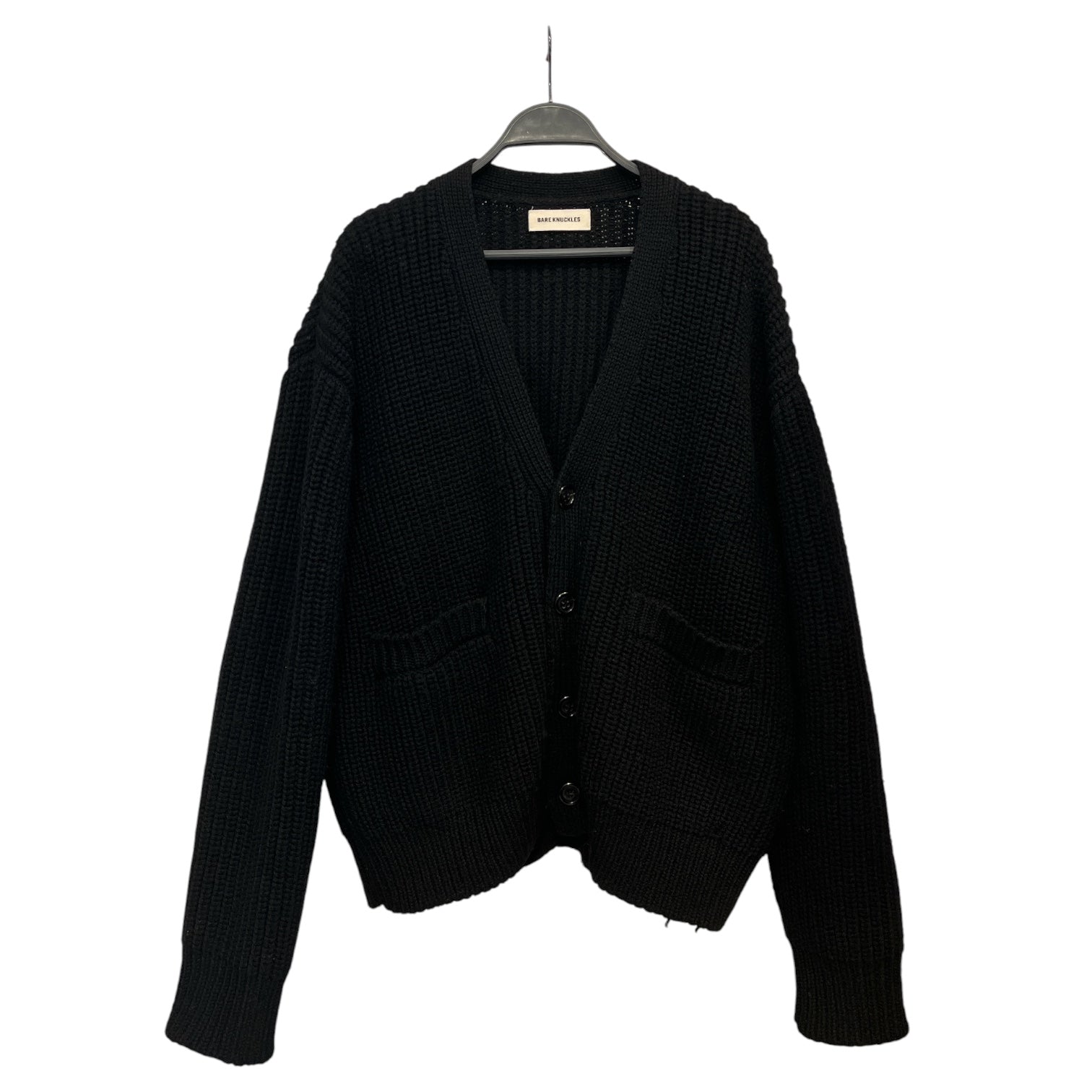 BARE KNUCKLES/Heavy Cardigan/M/Cotton/BLK/HEAVY CARDIGAN view 1