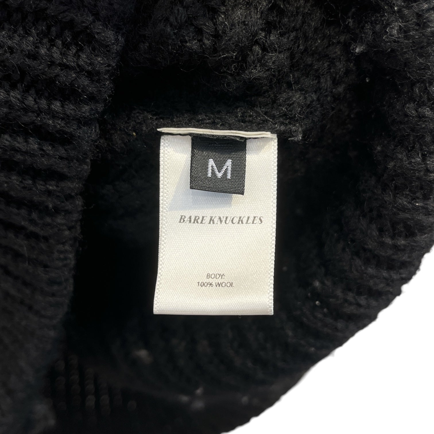 BARE KNUCKLES/Heavy Cardigan/M/Cotton/BLK/HEAVY CARDIGAN view 3