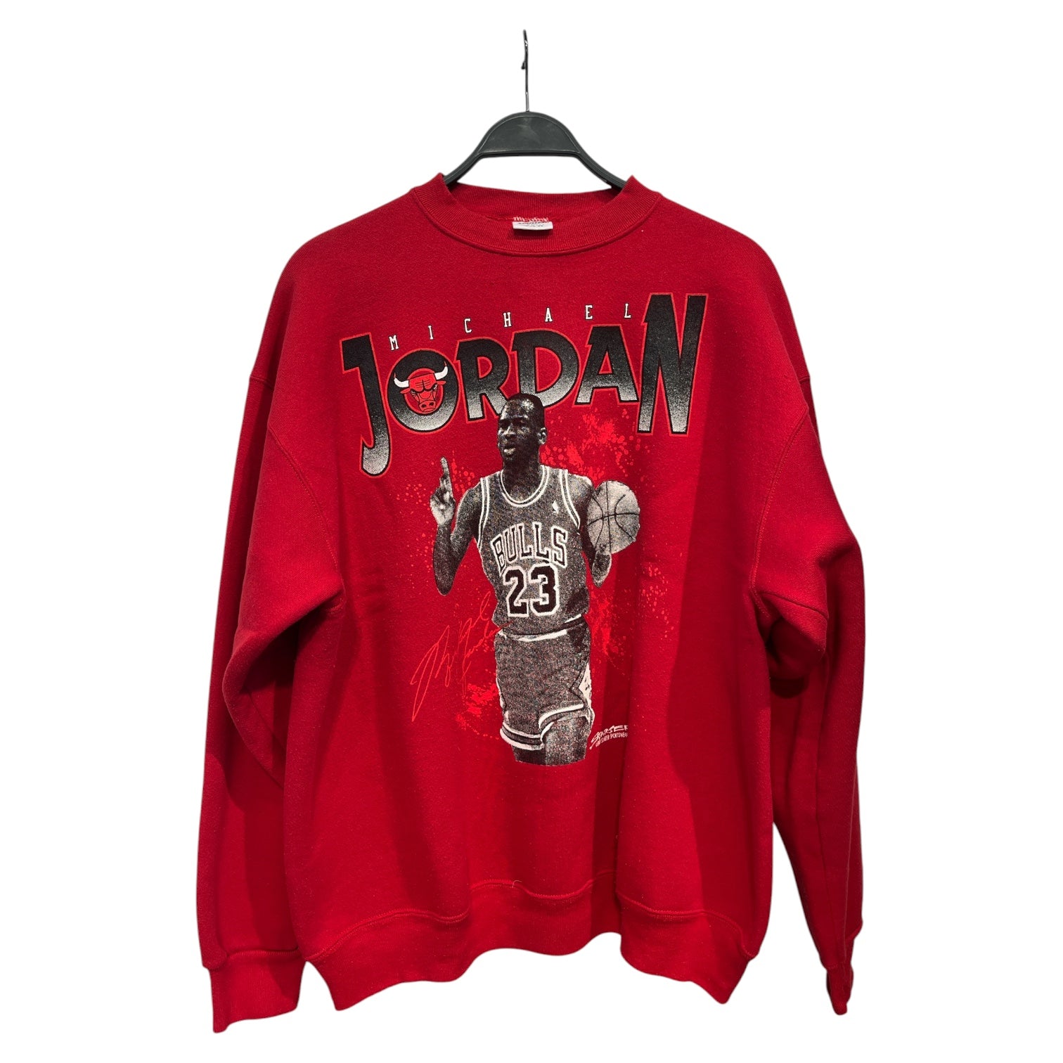 STARTER/Sweatshirt/XL/Glitter/Cotton/RED/1989 Micheal Jordan view 1