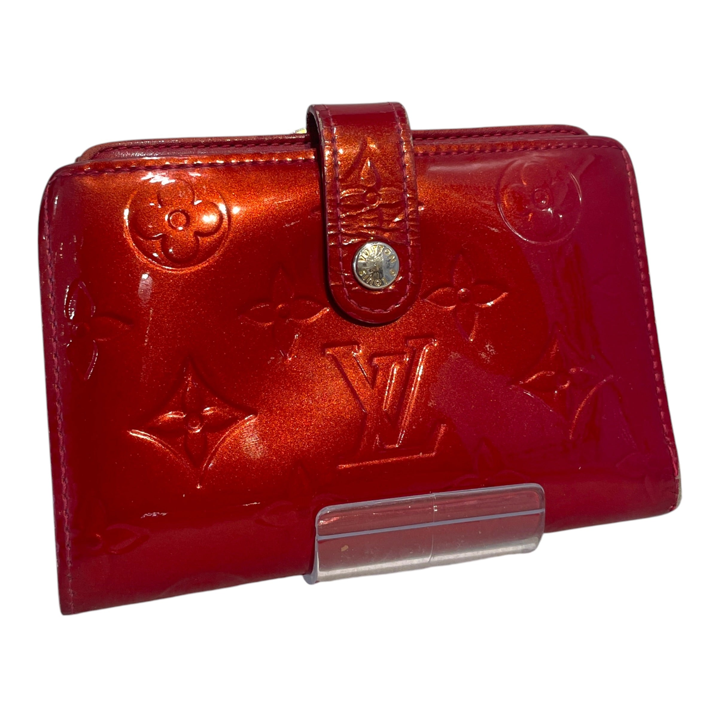 LOUIS VUITTON/Wallet/Monogram/Leather/RED/Vernis French Wallet Patent view 1