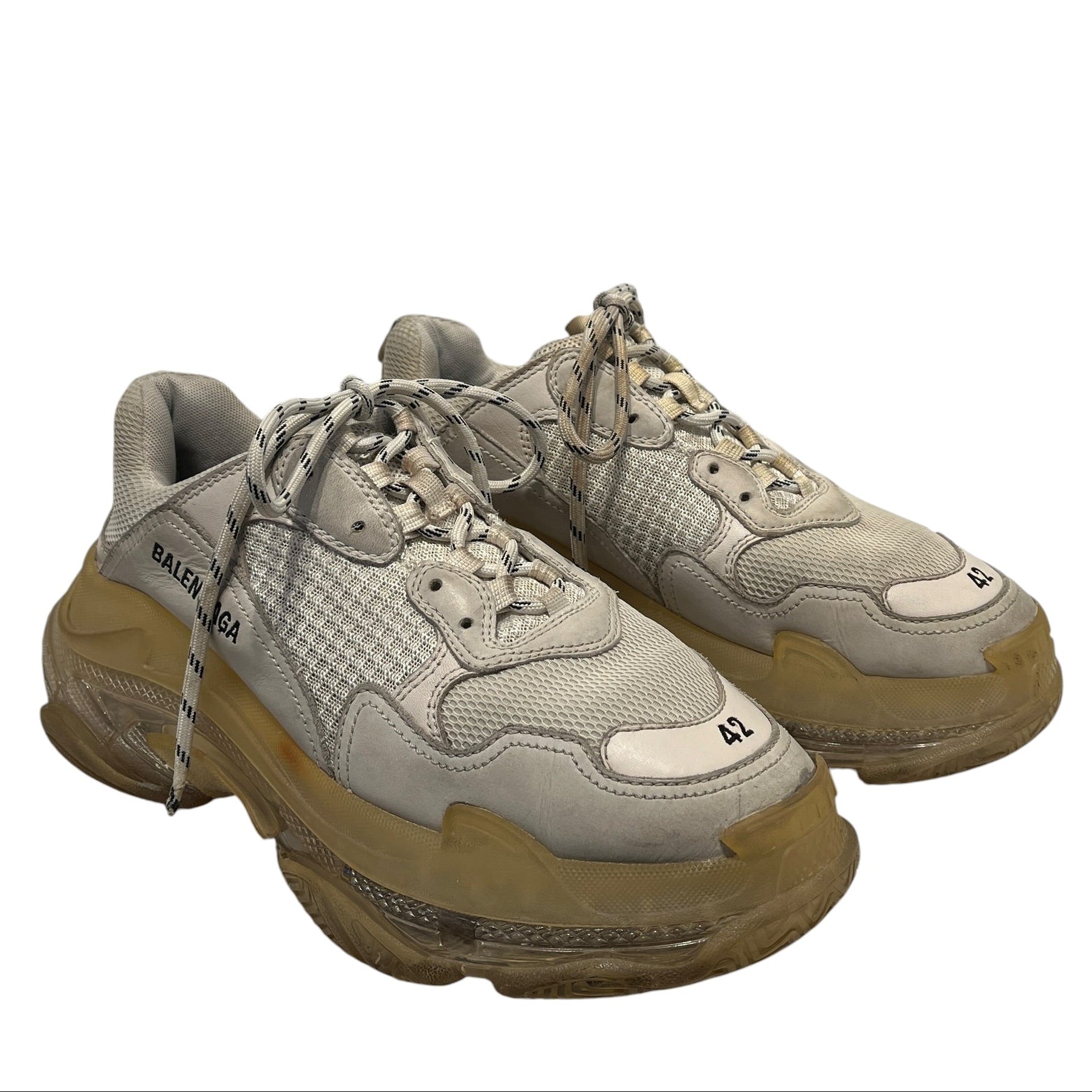 BALENCIAGA/Low-Sneakers/EU 42/CRM/TRIPLE S WHITE view 1