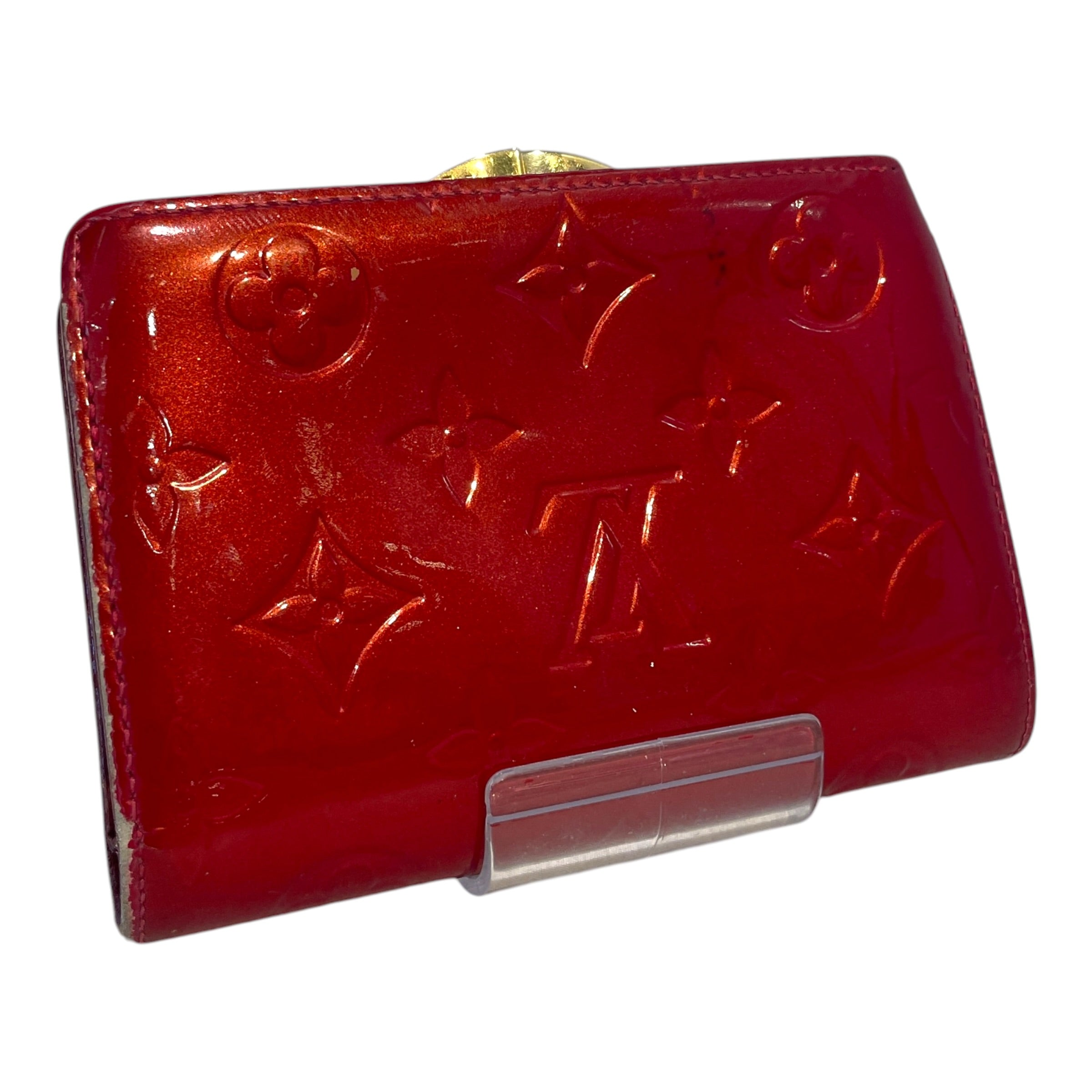 LOUIS VUITTON/Wallet/Monogram/Leather/RED/Vernis French Wallet Patent view 2