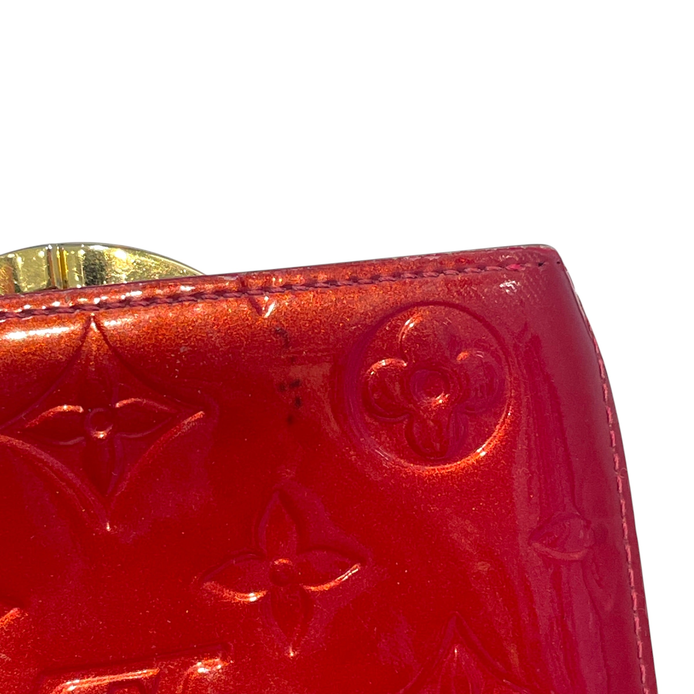 LOUIS VUITTON/Wallet/Monogram/Leather/RED/Vernis French Wallet Patent view 3