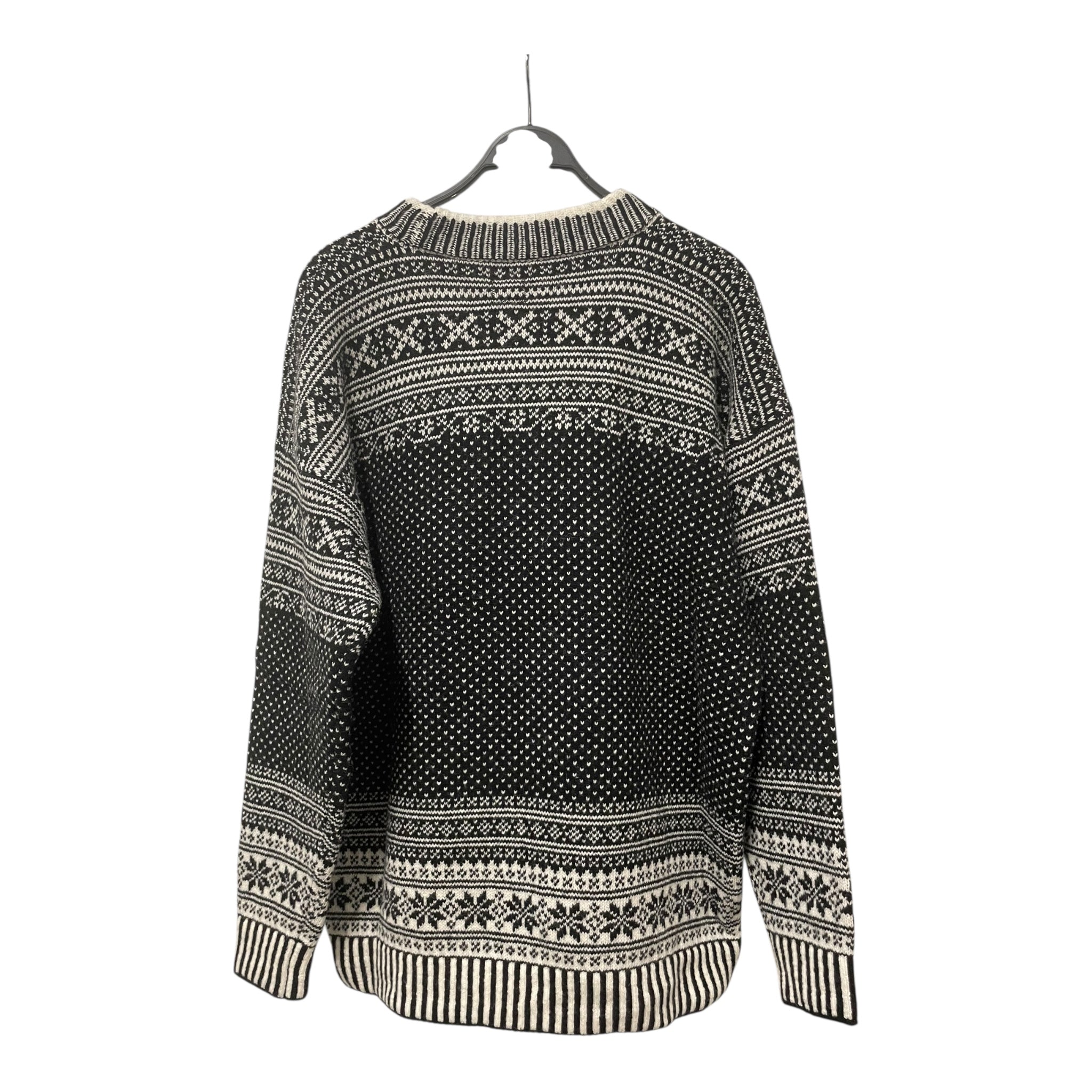 C.P.COMPANY/Sweater/XL/All Over Print/Wool/BLK/WHT-ACCENT KNIT SWETR view 2