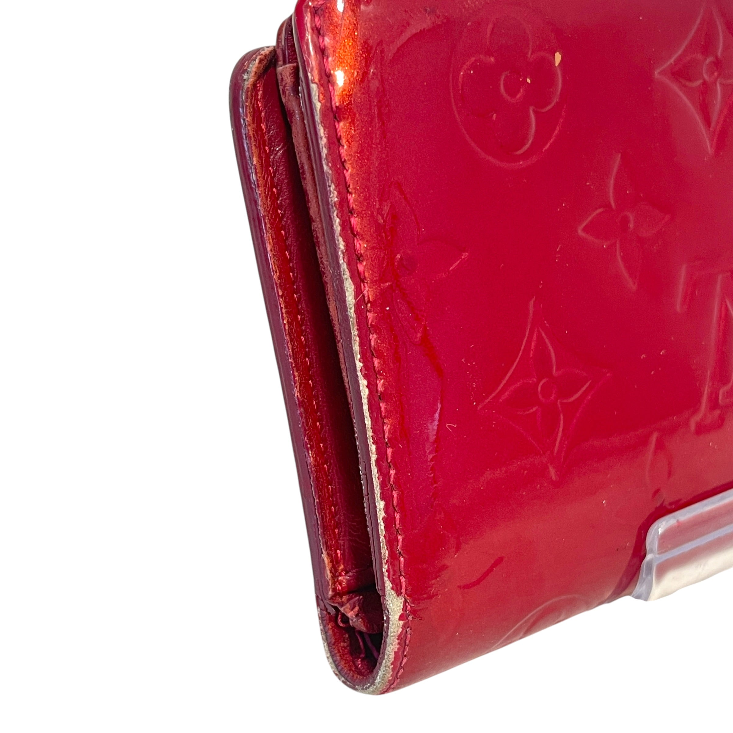 LOUIS VUITTON/Wallet/Monogram/Leather/RED/Vernis French Wallet Patent view 4