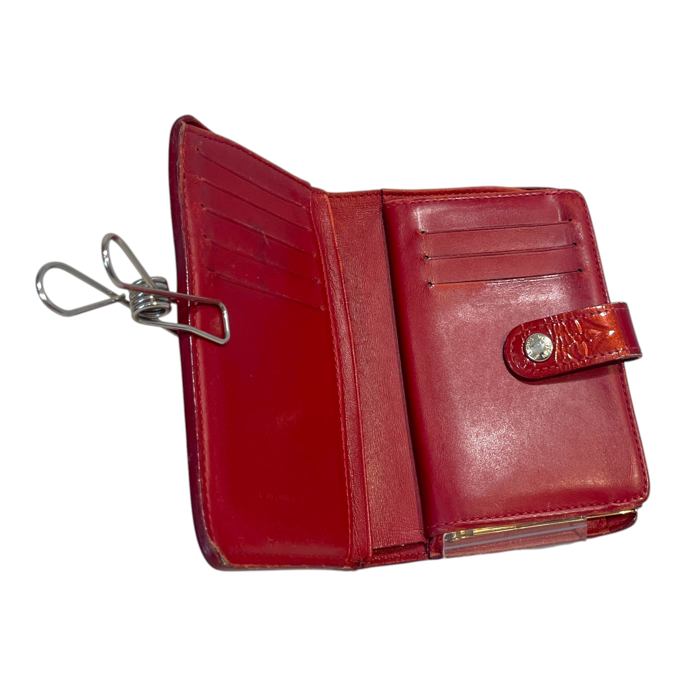 LOUIS VUITTON/Wallet/Monogram/Leather/RED/Vernis French Wallet Patent view 5