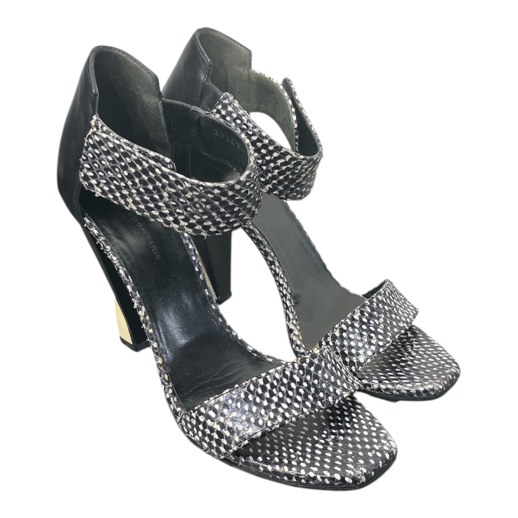 BALENCIAGA/Heels/EU 38/Animal Pattern/Polyester/BLK/PYTHON view 1
