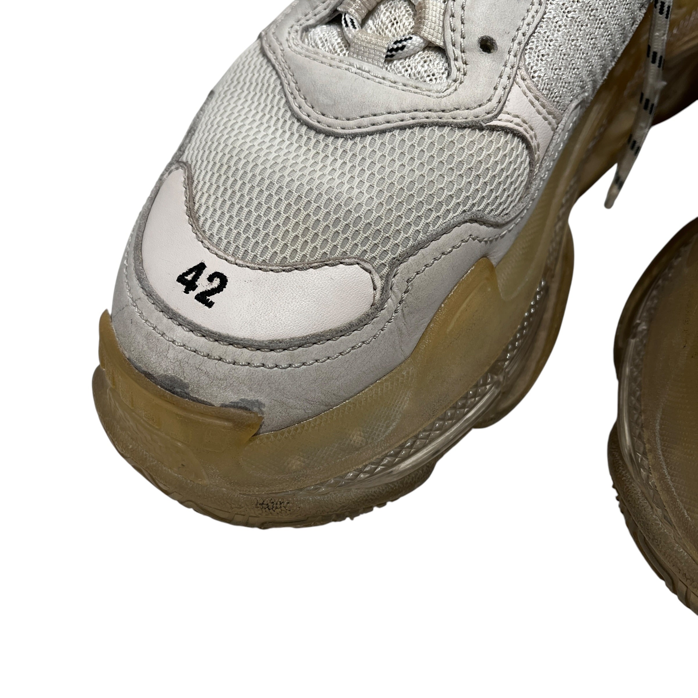 BALENCIAGA/Low-Sneakers/EU 42/CRM/TRIPLE S WHITE view 5