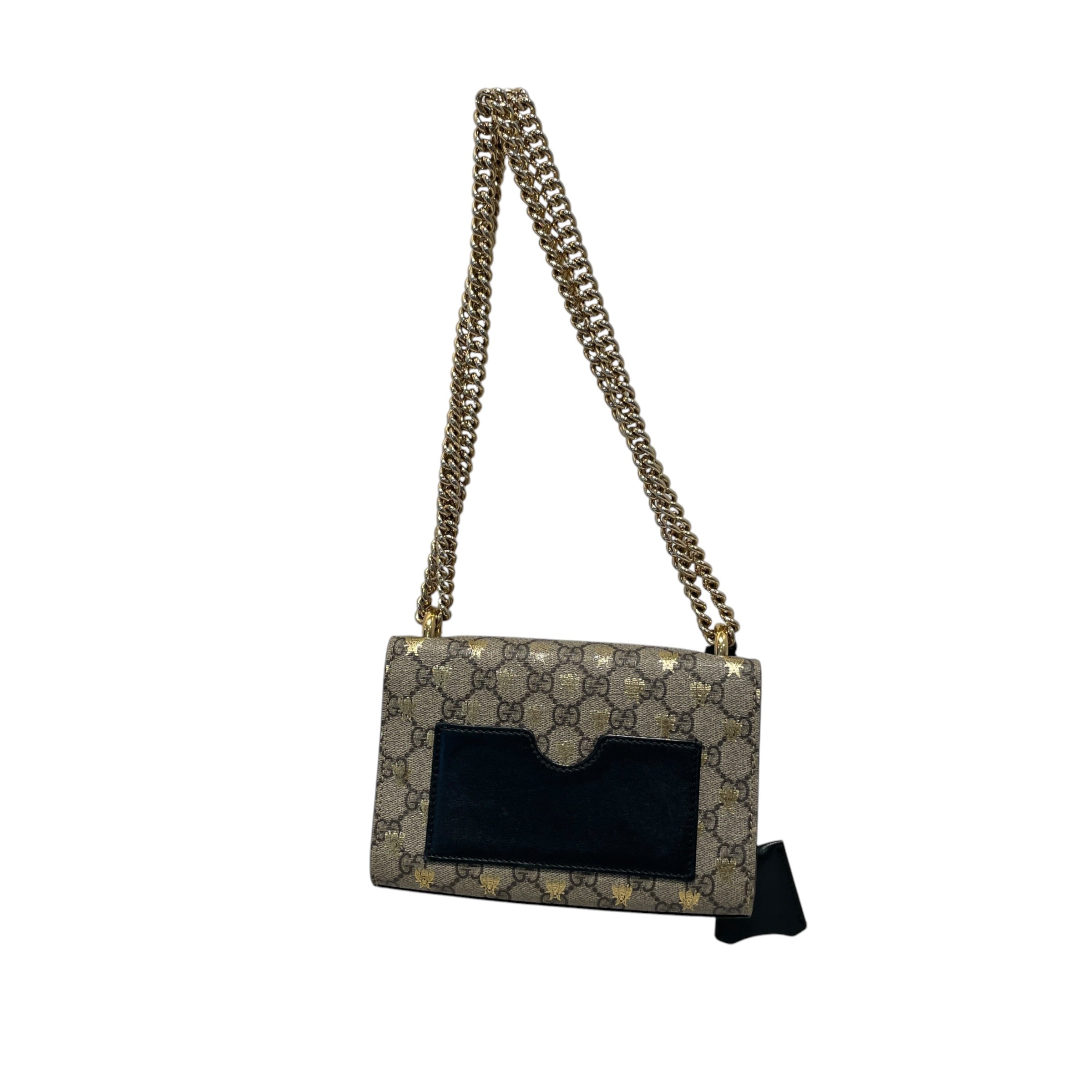 GUCCI/Cross Body Bag/Monogram/Leather/BEG/Bug Padlock GG view 3